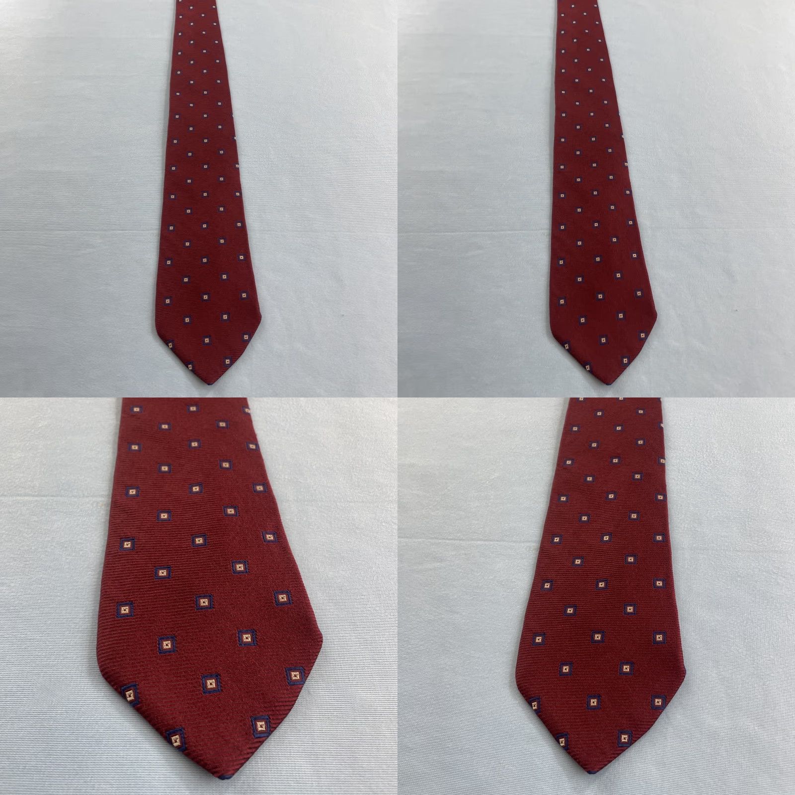 Vintage VINTAGE Don Loper Beverly Hills Neck Tie 60s 70s Red Western Minimal Mob USA Navy Golden Tan Silk Polyester Unisex Adult Size ONE SIZE - 8 Thumbnail