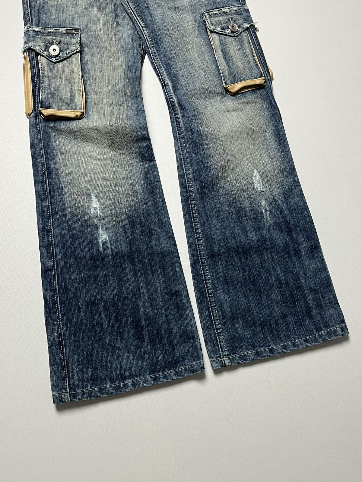 Japanese Brand Jeans De Art Cargo Multipockets Flare Size US 32 / EU 48 - 3 Thumbnail