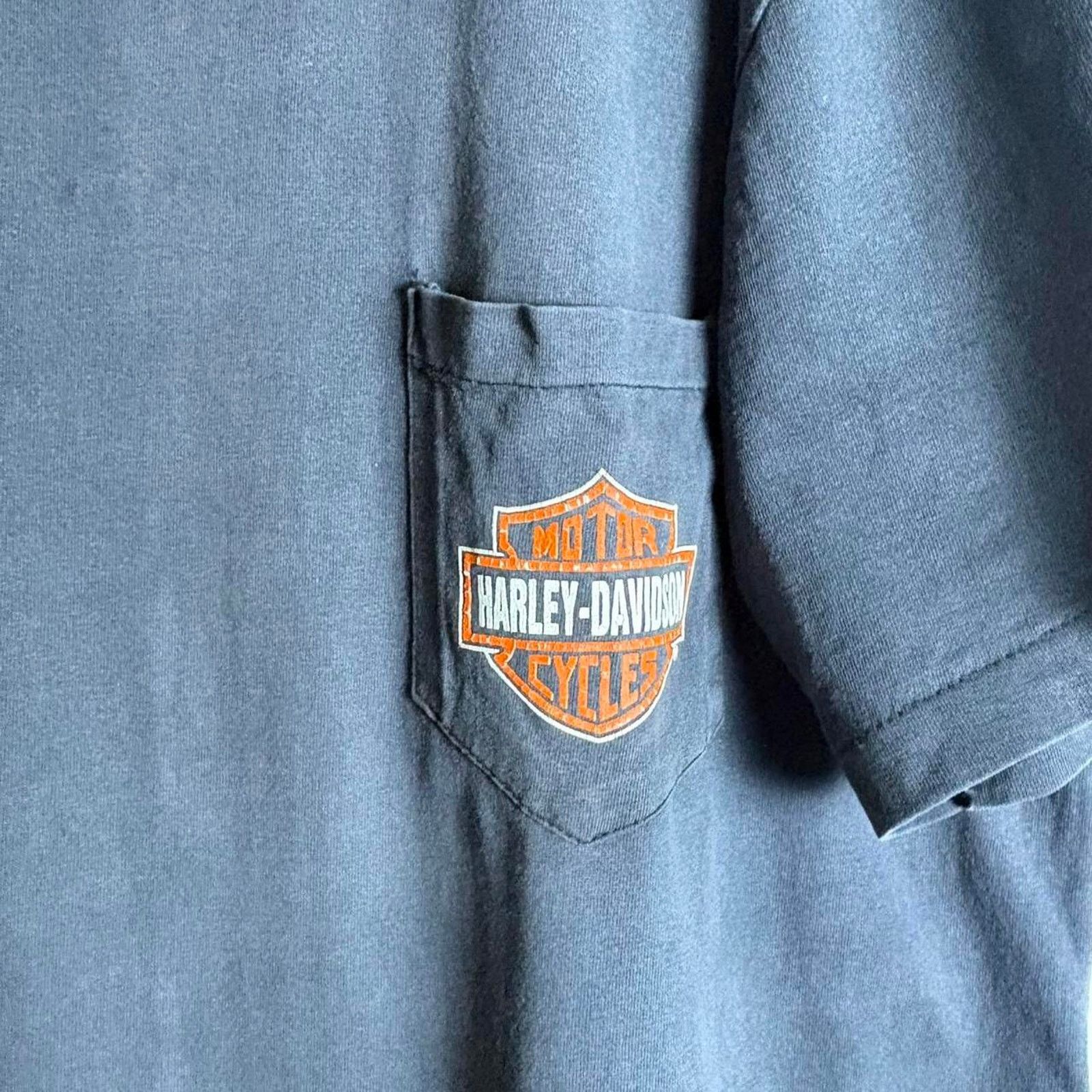 Harley Davidson Vintage harley davidson sun faded black pocket t-shirt usa Size US XXL / EU 58 / 5 - 2 Thumbnail