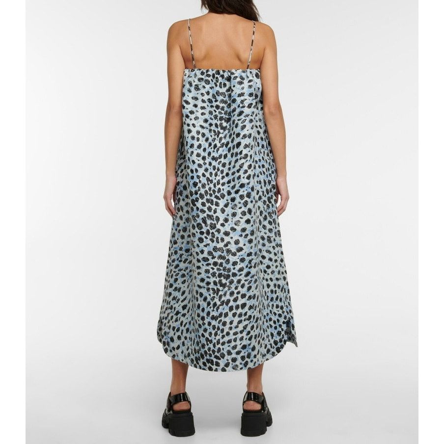 Ganni GANNI Jacquard Midi Dress Egret blue size 38 / M / US 6 NWT Size M / US 6-8 / IT 42-44 - 4 Thumbnail