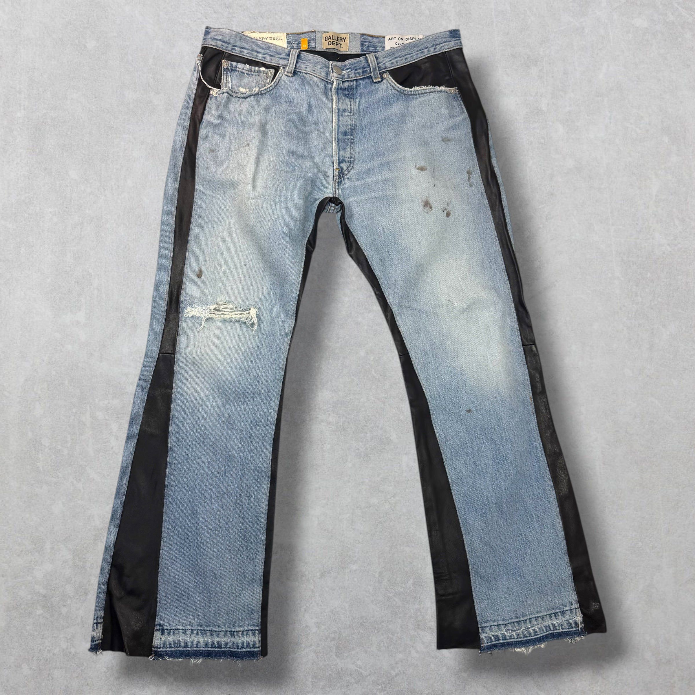 Gallery Dept. Gallery Dept Bronco Leather Flare Jeans 33 Size US 33 - 1 Thumbnail