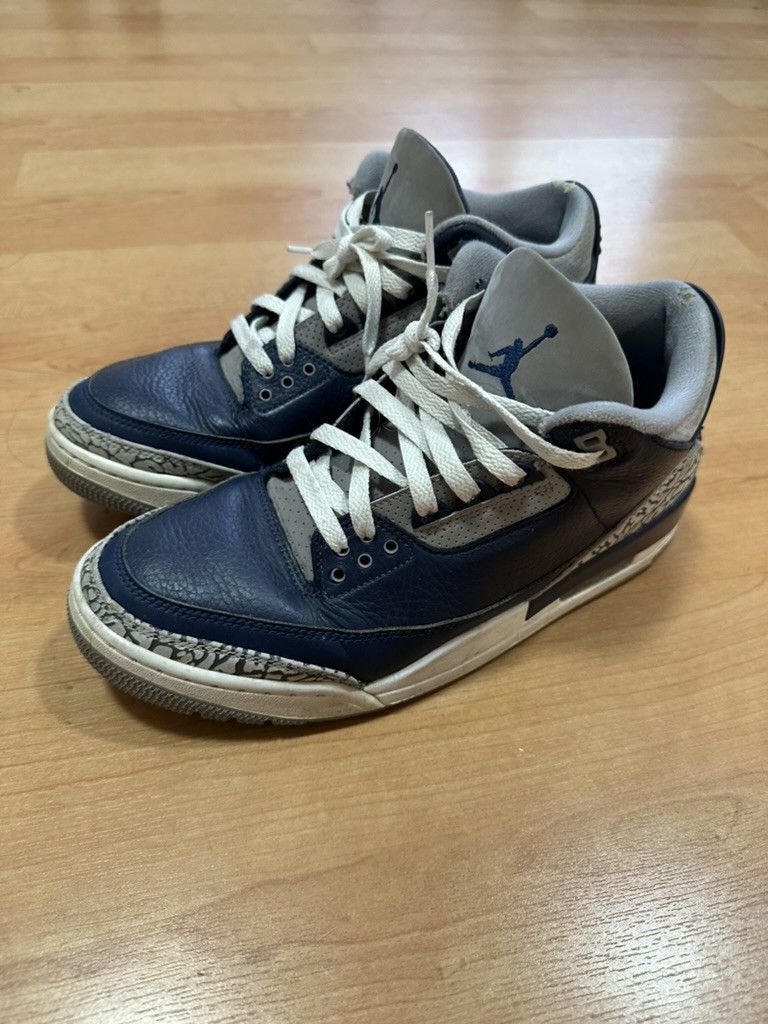 image of Nike Jordan 3 Retro Georgetown (2021) Shoes in Georgetown Blue/Gray, Men's (Size 9.5)