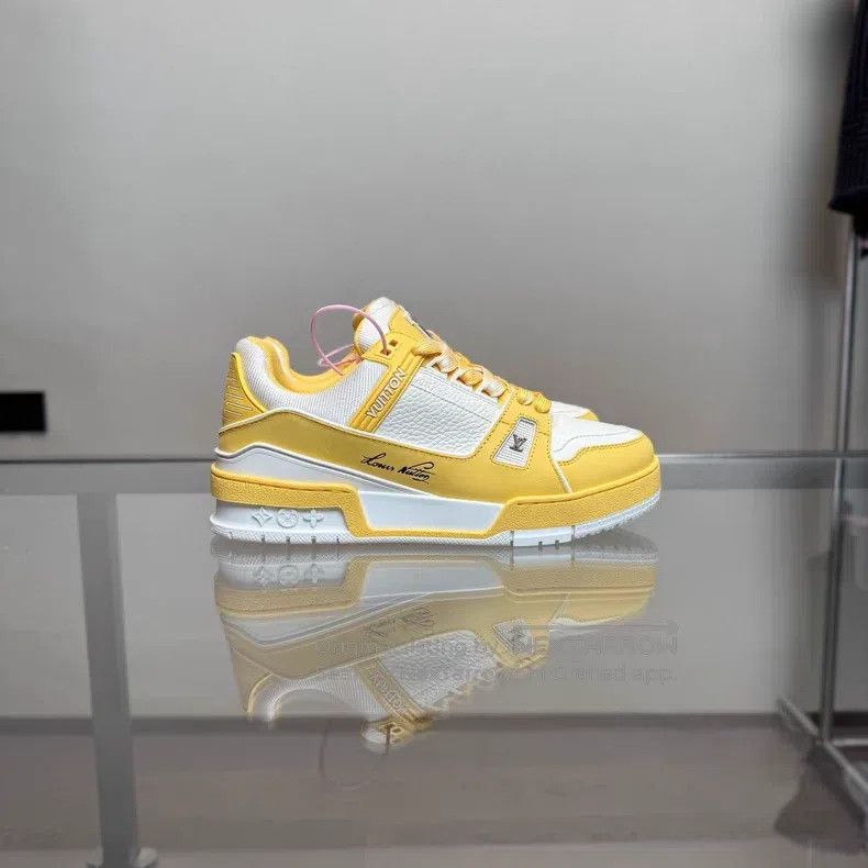 Louis Vuitton Louis Vuitton Trainer New White and Yellow shoes Size US 7 / IT 37 - 2 Thumbnail