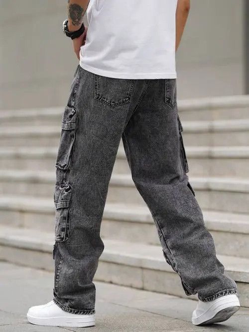 Jean × Vintage CARGO washed DRIP jeans Drill Size US 30 / EU 46 - 3 Thumbnail