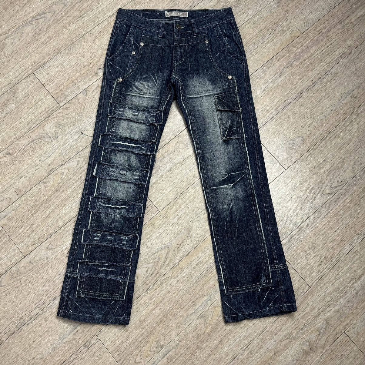 If Six Was Nine Y2K Opium Japanese Style Patchwork Semantic Kosmo Lupo Jeans Size US 32 / EU 48 - 2 Thumbnail