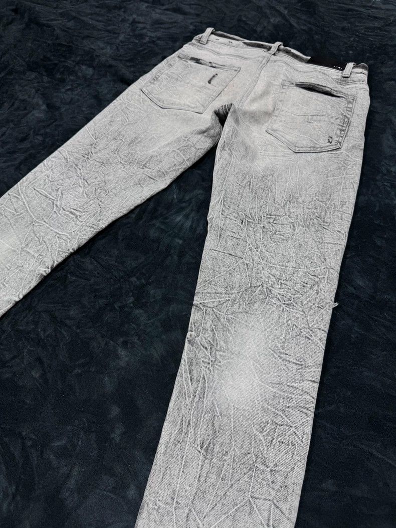 Amiri Amiri Snow-washed grayish-white lightning pattern patchwor Size US 30 / EU 46 - 4 Thumbnail
