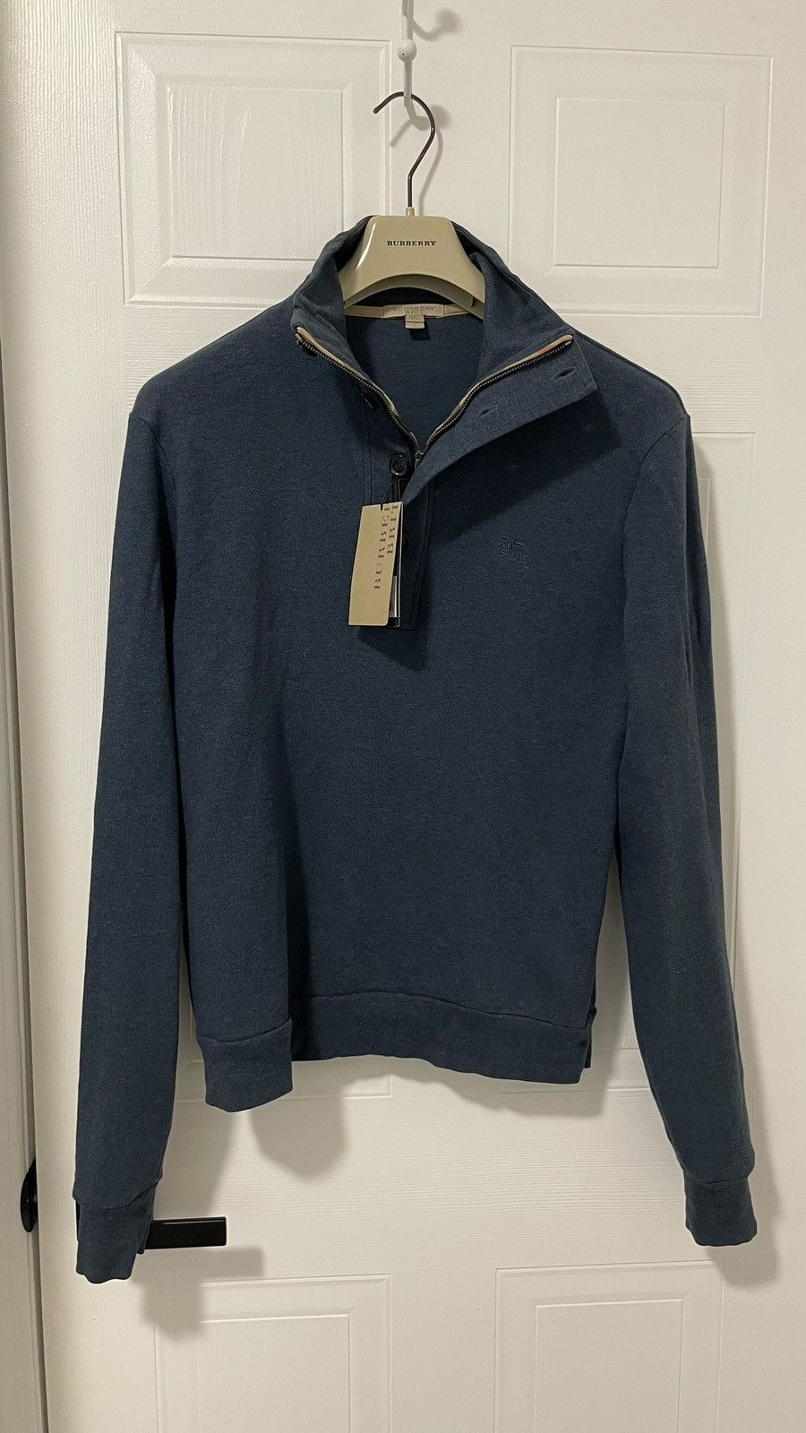 Burberry Quarter Zip Button Up in Marine Blue Size US S / EU 44-46 / 1 - 1 Thumbnail