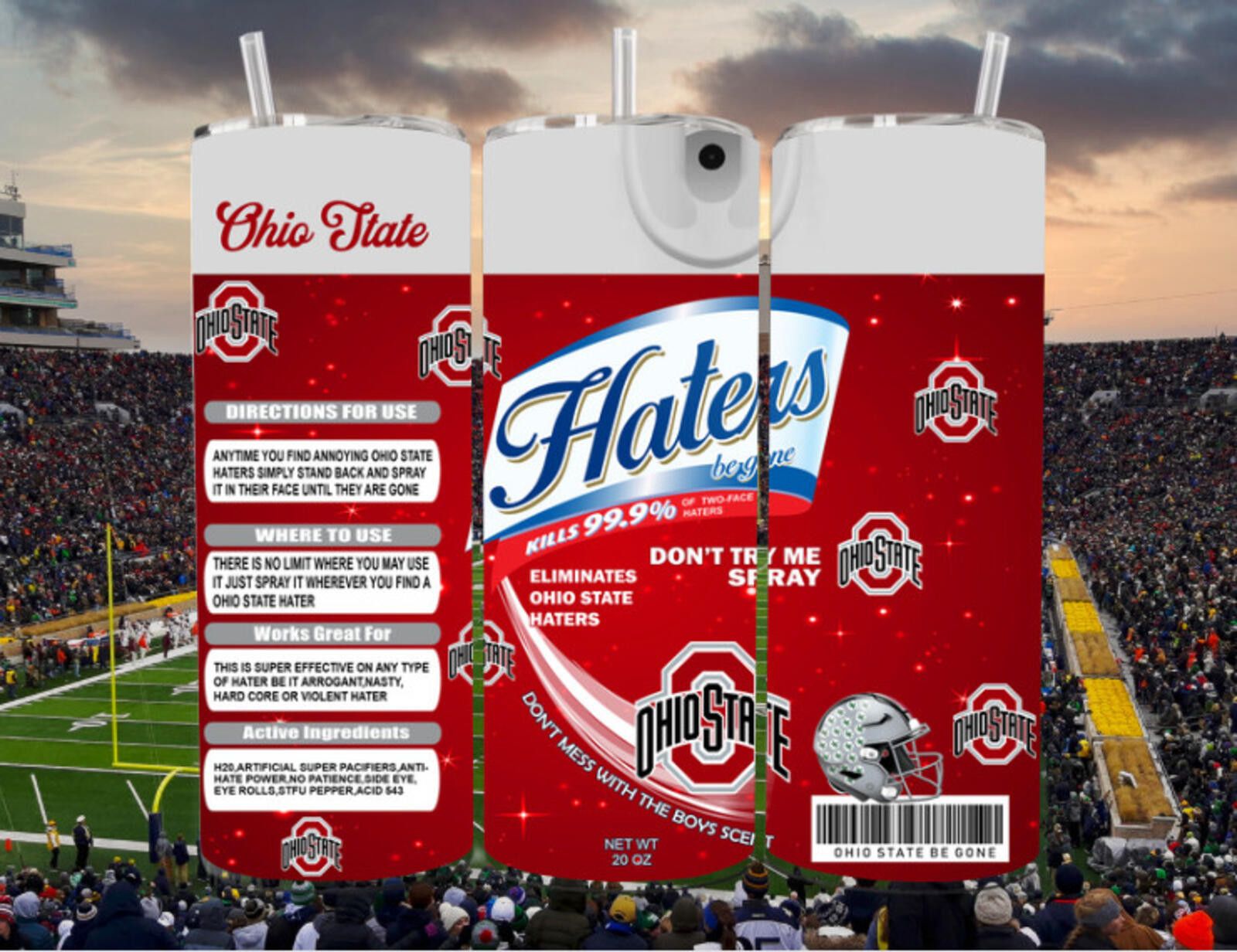 The Unbranded Brand Ohio State Hater Be Gone Stainless Steel 20 Oz Tumbler Size ONE SIZE - 1 Thumbnail
