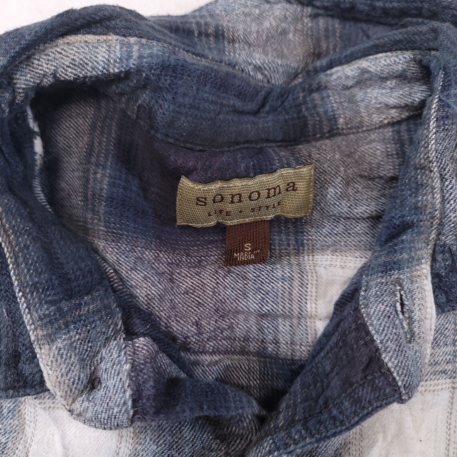 Sonoma Sonoma Tartan Flannel Shirt Mens Size Small S Blue White Size US S / EU 44-46 / 1 - 3 Thumbnail