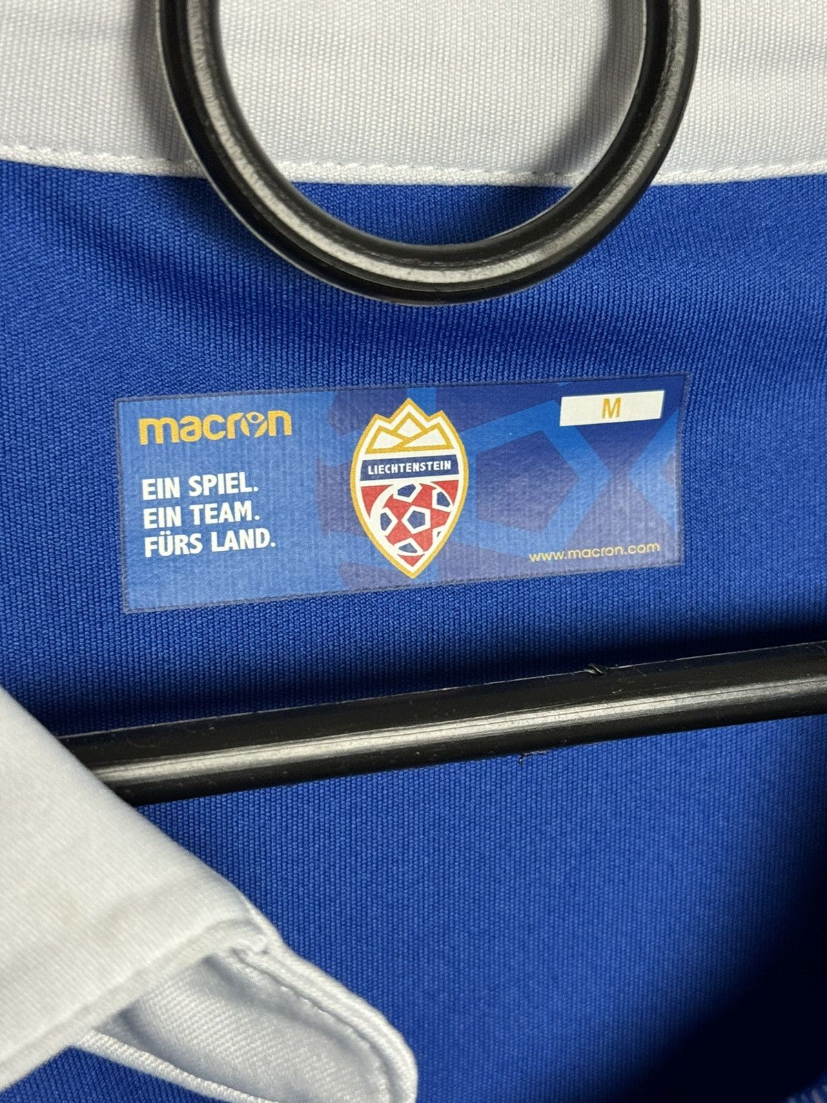 Macron Liechtenstein 18/19 Home Match Worn Football Jersey T-Shirt Size US M / EU 48-50 / 2 - 13 Thumbnail
