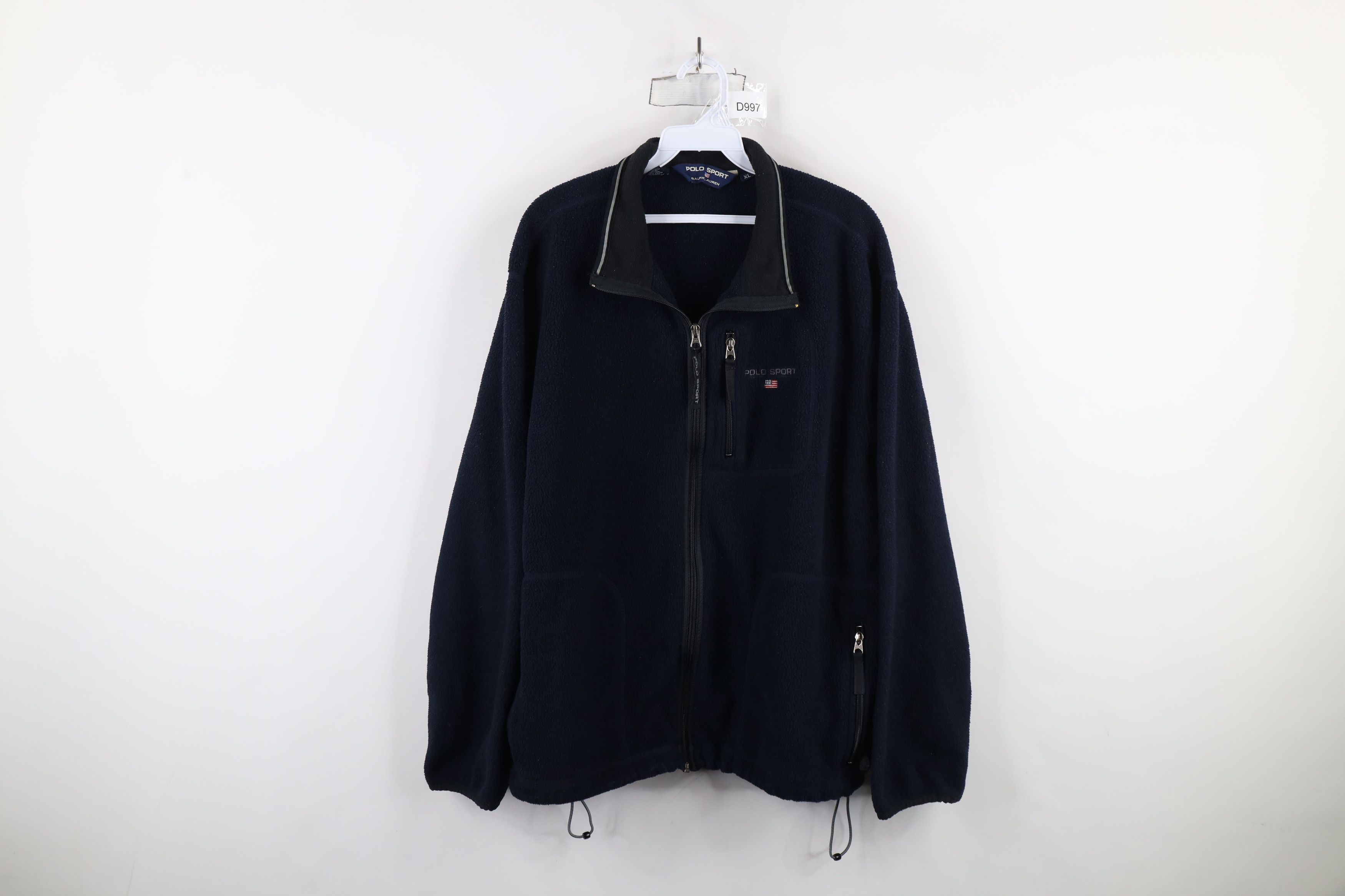 Ralph Lauren × Vintage Vintage 90s Polo Sport Ralph Lauren Fleece Jacket Blue USA Size US XL / EU 56 / 4 - 1 Thumbnail