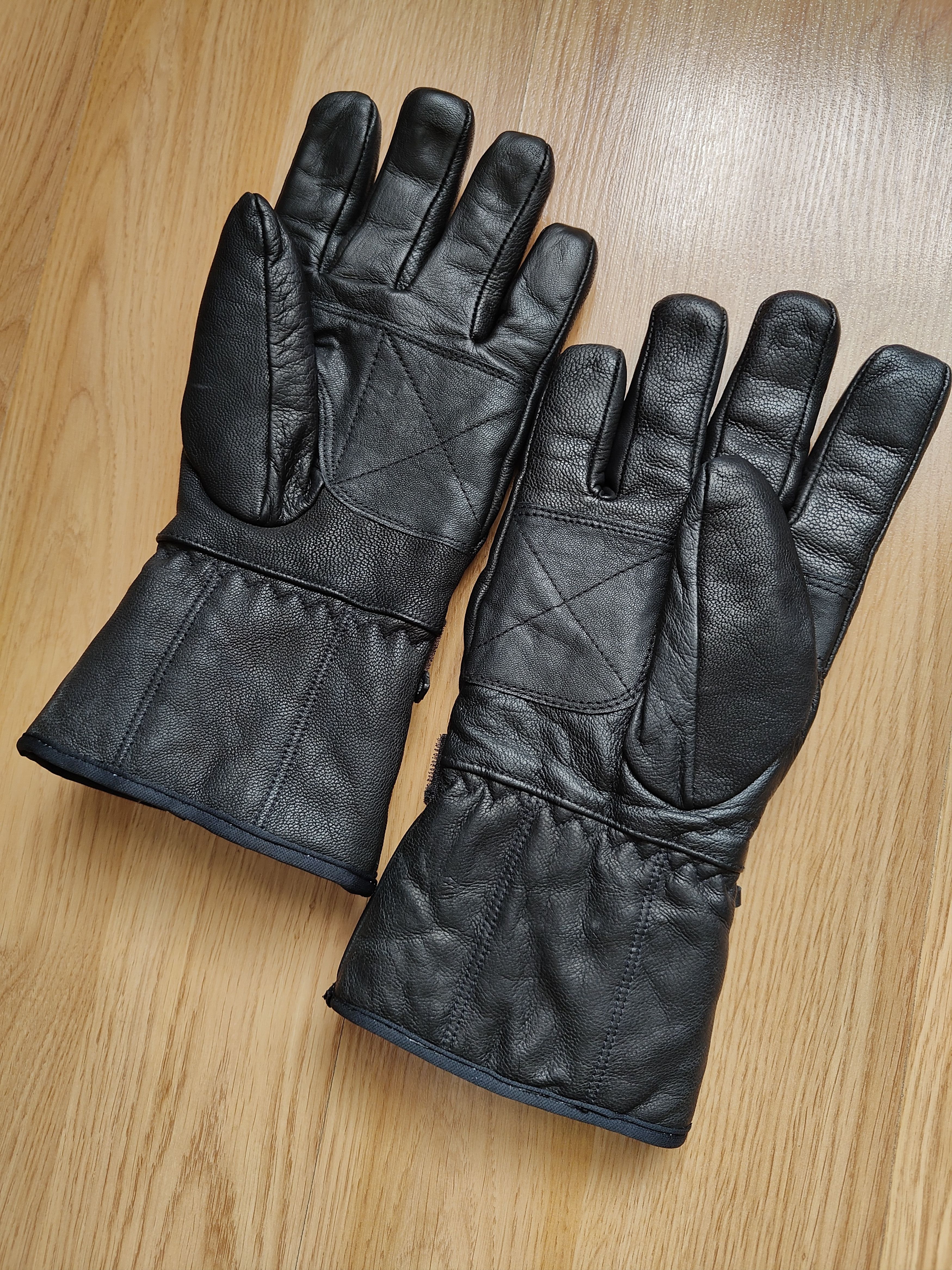 Genuine Leather Men's leather gloves winter gloves motorcycle gloves ski Size ONE SIZE - 4 Thumbnail