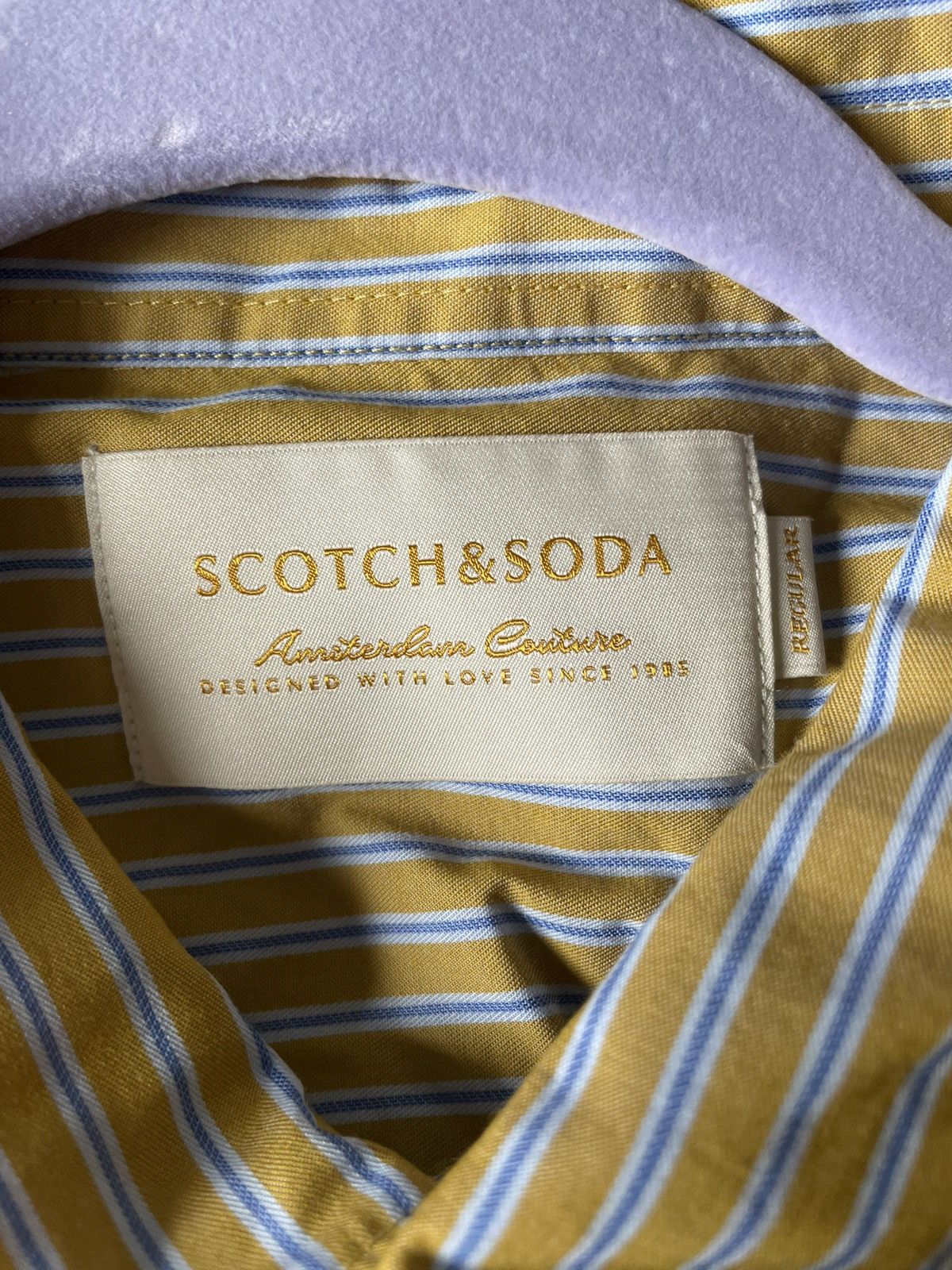 Scotch & Soda Scotch and Soda Yellow Striped Dress shirt Size US XL / EU 56 / 4 - 4 Thumbnail