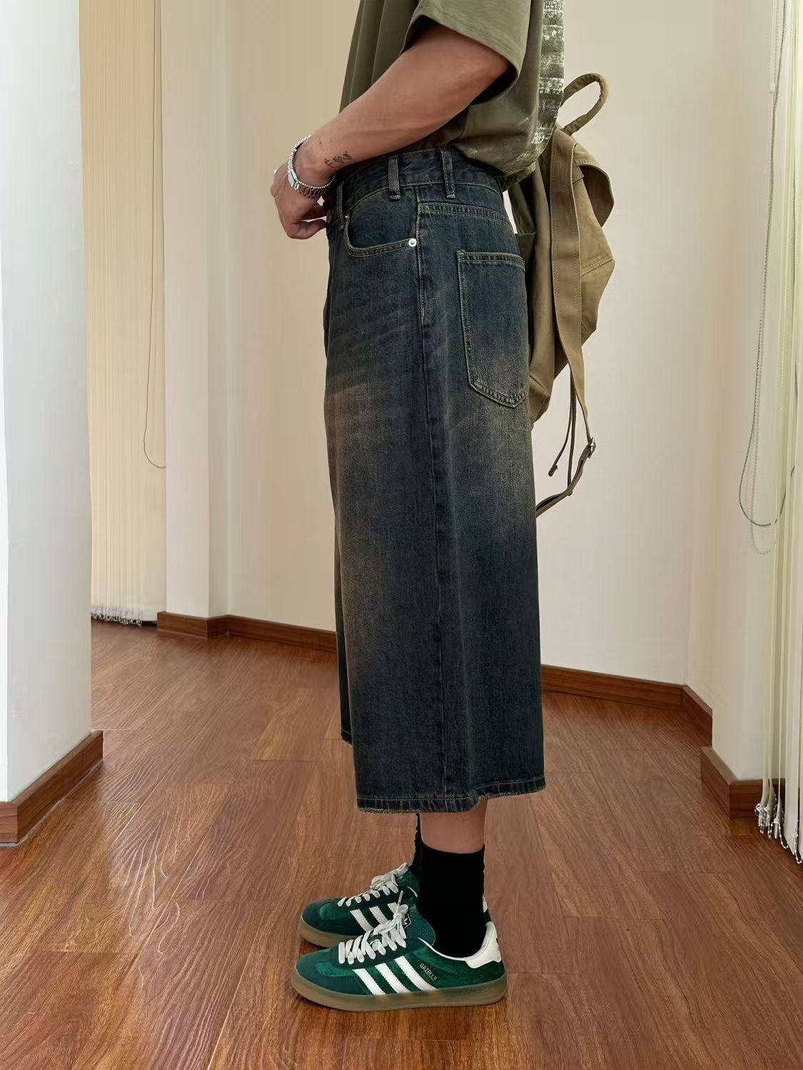 Japanese Brand × Jean Blue washed vintage distressed denim shorts y2k Size US 32 / EU 48 - 4 Thumbnail