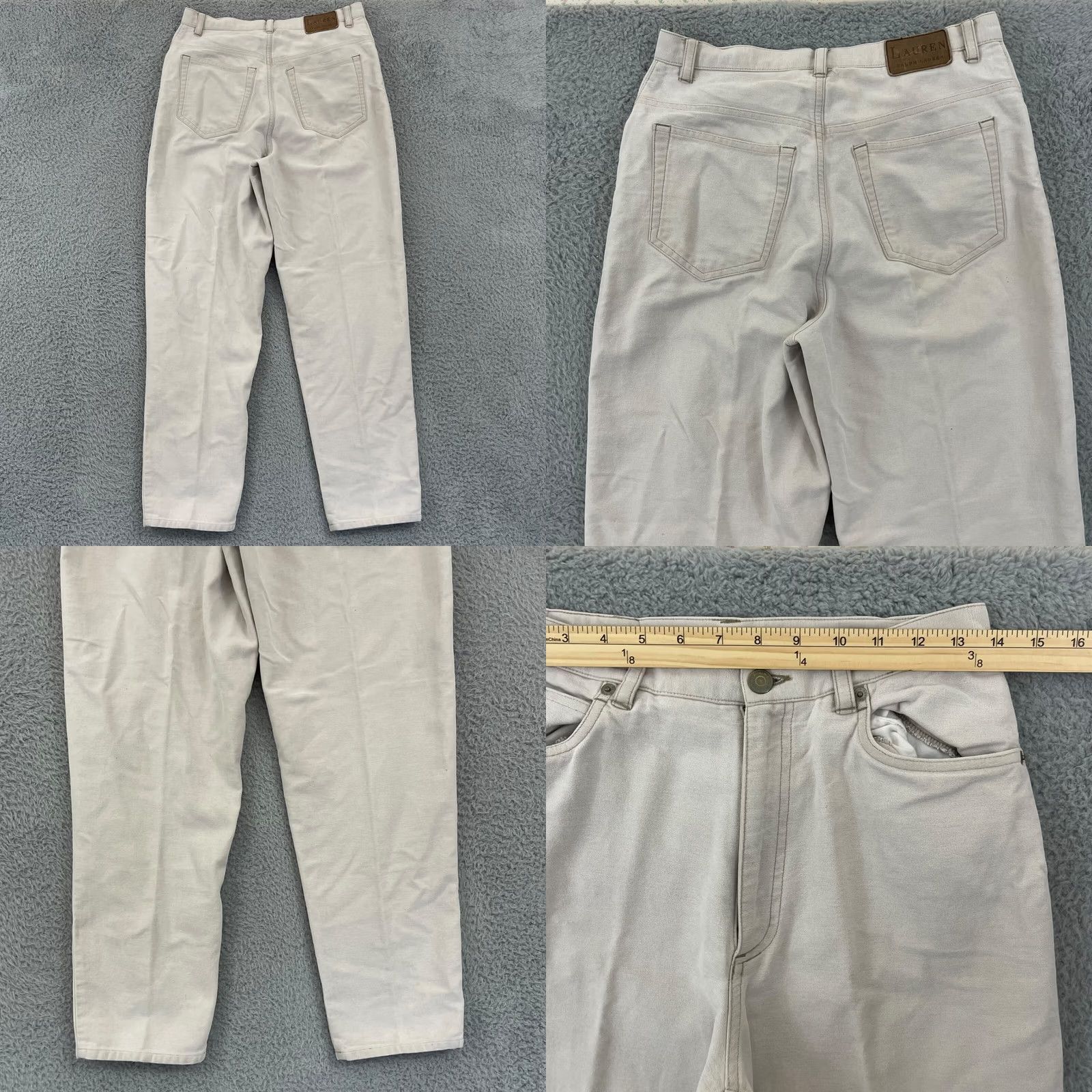 Ralph Lauren Ralph Lauren Jeans Womens 8P Straight Stretch Casual Zip Pocket Preppy 90s City Beige Cotton Denim 5-Pocket Regular May Include Logos */ Size 30" / US 8 / IT 44 - 8 Thumbnail