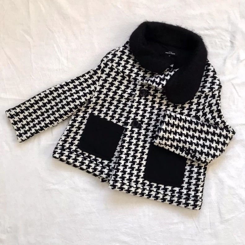 Comme des Garcons Comme Des Garcons Wool turtleneck houndstooth coat Size S / US 4 / IT 40 - 2 Thumbnail