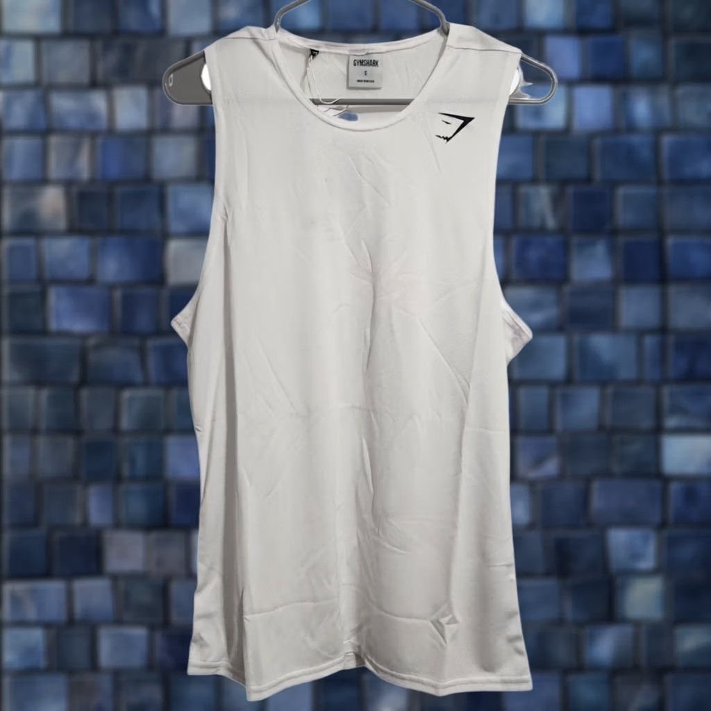 Gymshark Gymshark Mens S Slim Fit Arrival Tank Sleeveless Shirt White - Polyester Size US S / EU 44-46 / 1 - 1 Thumbnail
