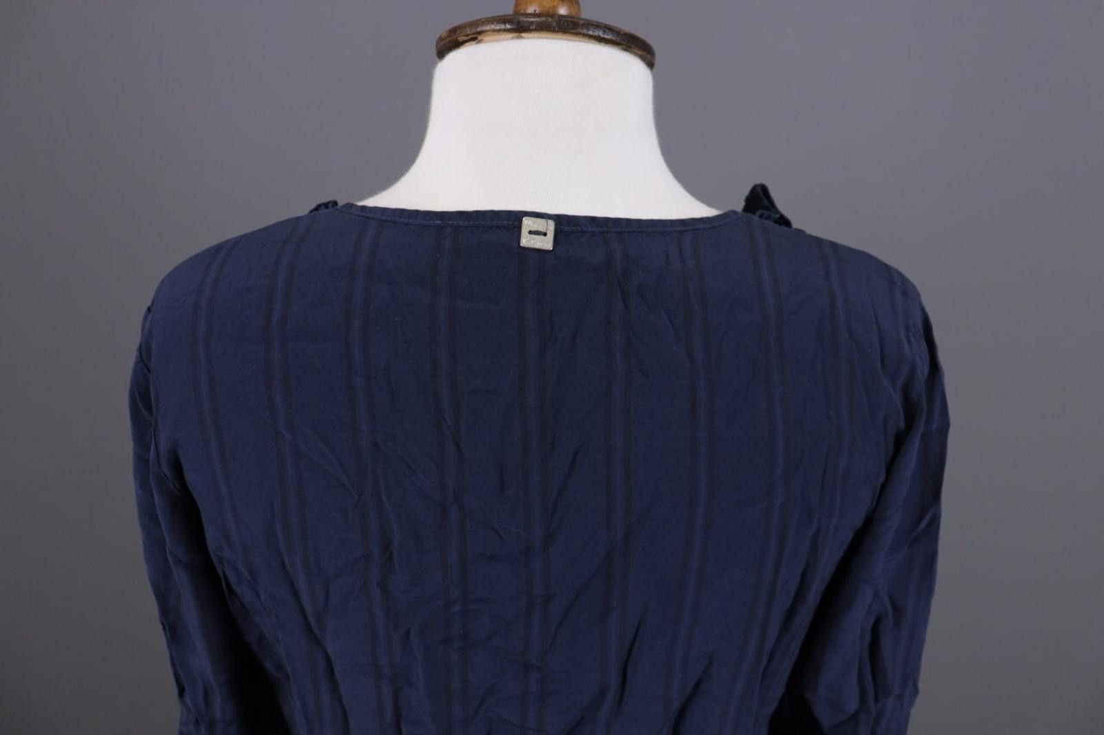 Designer Manila Grace Blue 3/4 Sleeve V-Neck Midi Dress 44 / M Size M / US 6-8 / IT 42-44 - 12 Thumbnail