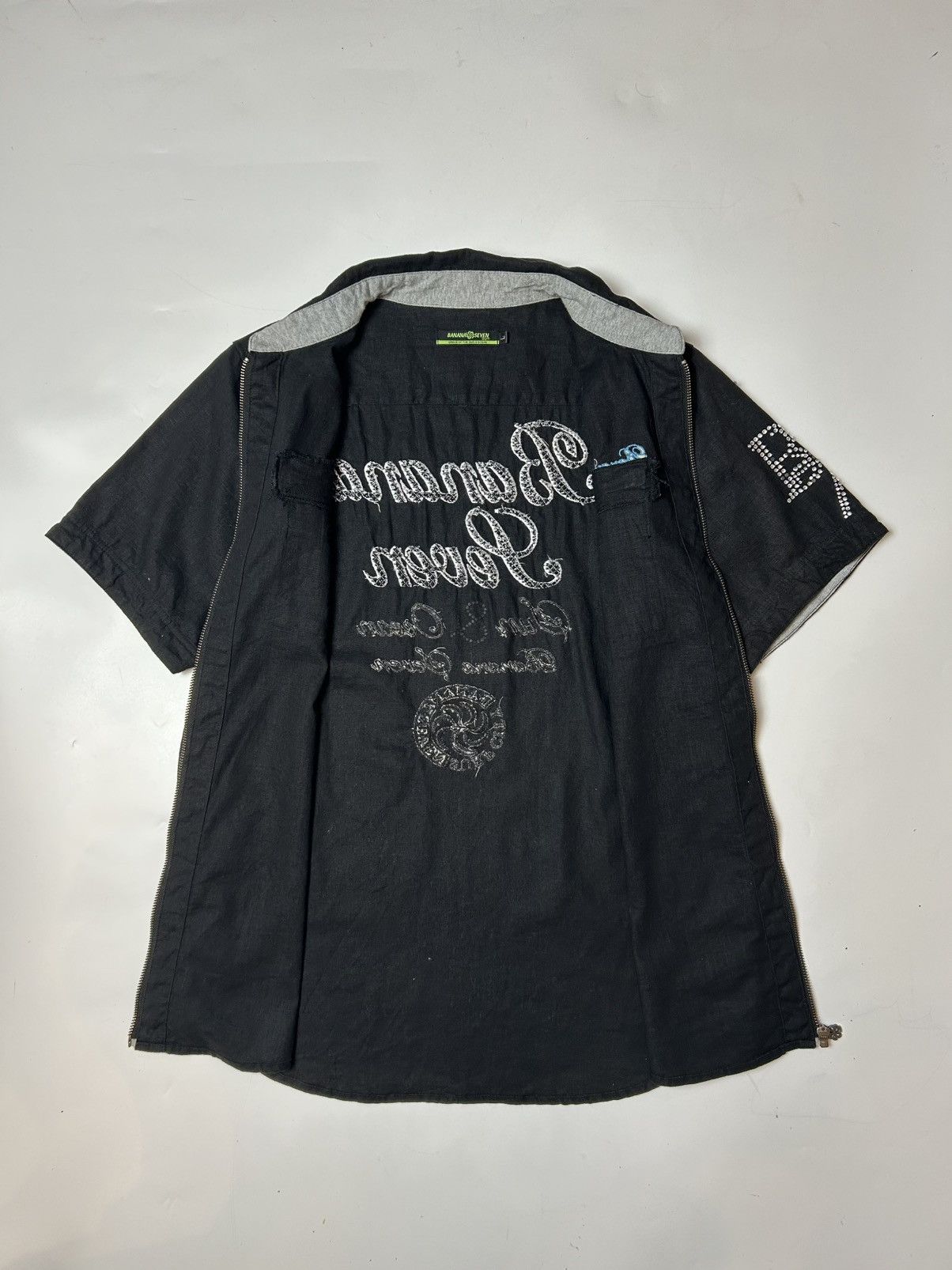 Hysteric Glamour × Japanese Brand BANANA SEVEN BUM ZIPPER SHORT SLEEVE SHIRT Size US L / EU 52-54 / 3 - 3 Thumbnail