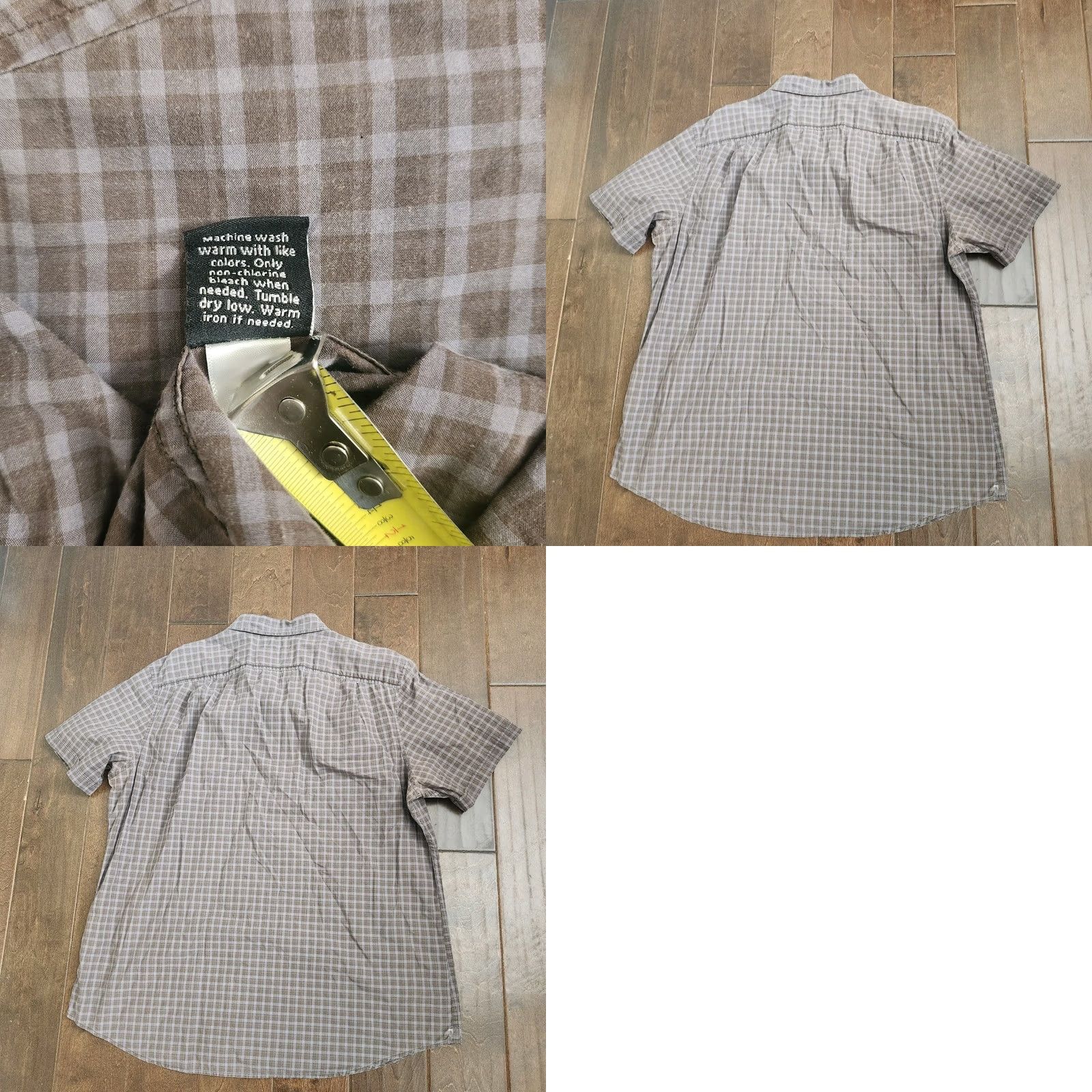Vintage Apt 9 Men's Brown Short Sleeve Plaid Button-Up Shirt XL Regular Cotton - Casual, Travel, All Seasons Size US XL / EU 56 / 4 - 10 Thumbnail