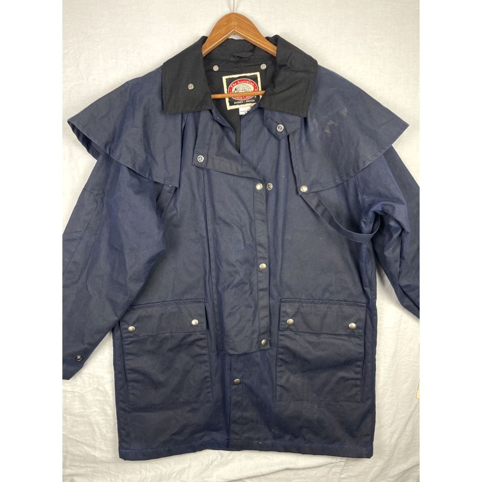 Vintage VINTAGE The Australian Outback Collection Jacket Mens Medium Navy Oilskin Waxed Duster USA Size US M / EU 48-50 / 2 - 2 Thumbnail