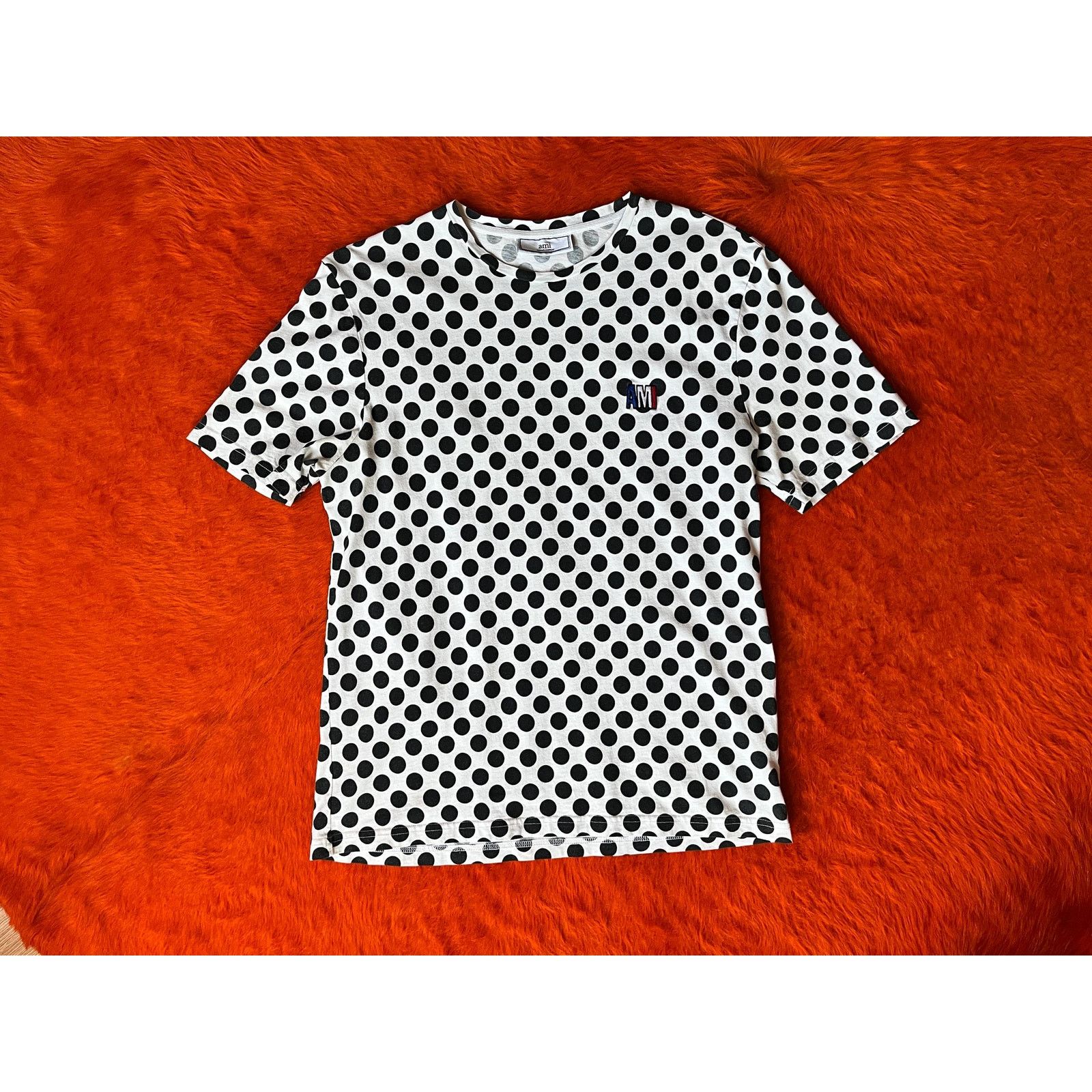 AMI 90s Archive AMI Alexandre Mattiussi Polka Dot Logo T-Shirt Size US M / EU 48-50 / 2 - 1 Thumbnail