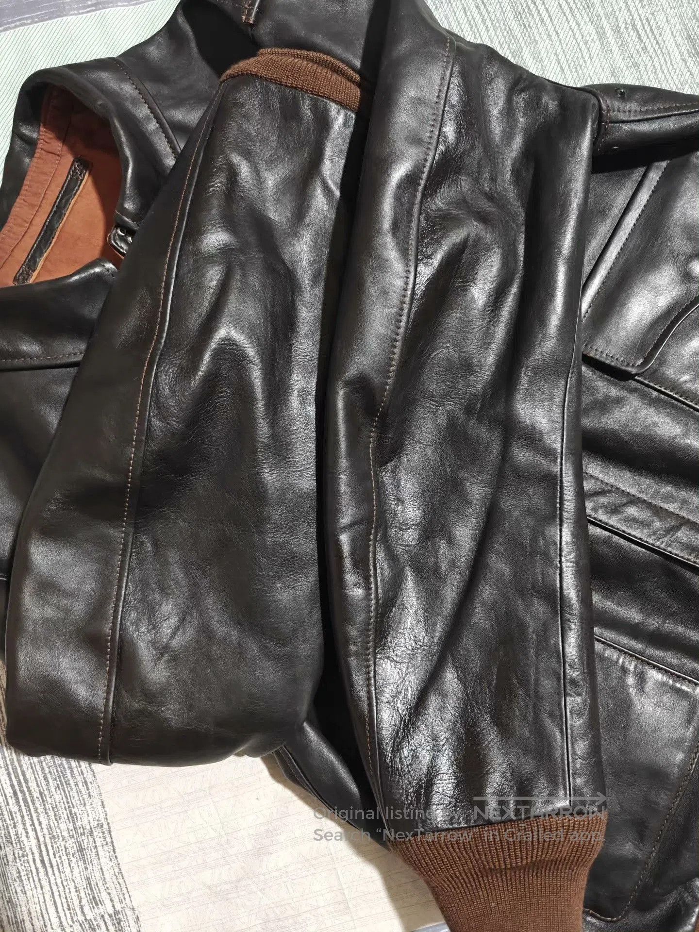 Vintage A2 Himalayan Leather Flight Jacket. Size US S / EU 44-46 / 1 - 4 Thumbnail