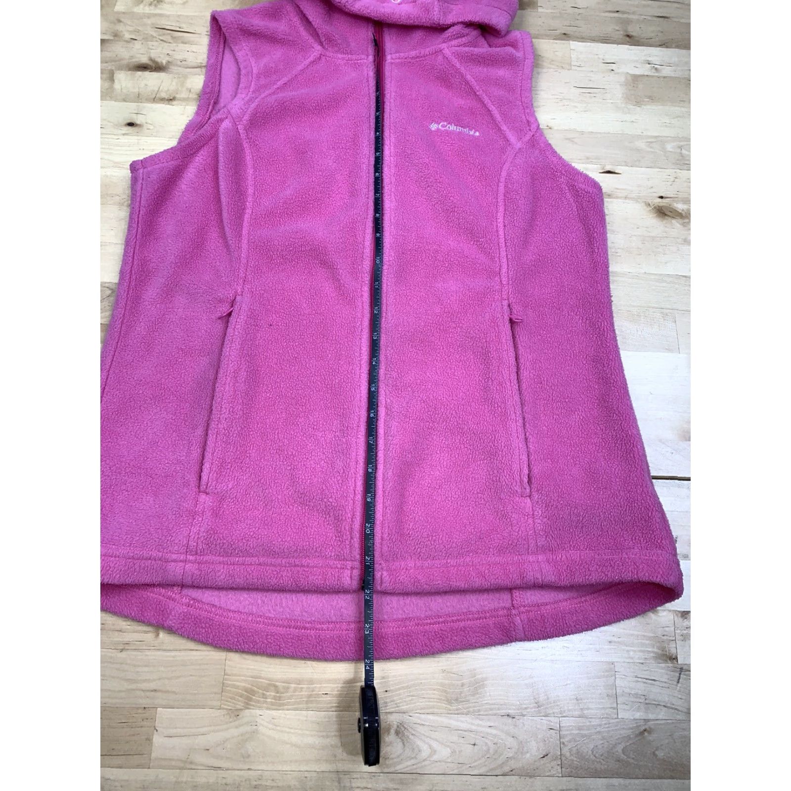 Pinko Columbia Jacket Vest Womens M Pink Fleece Hooded Casual Outdoor Zip #8512 Size M / US 6-8 / IT 42-44 - 5 Thumbnail
