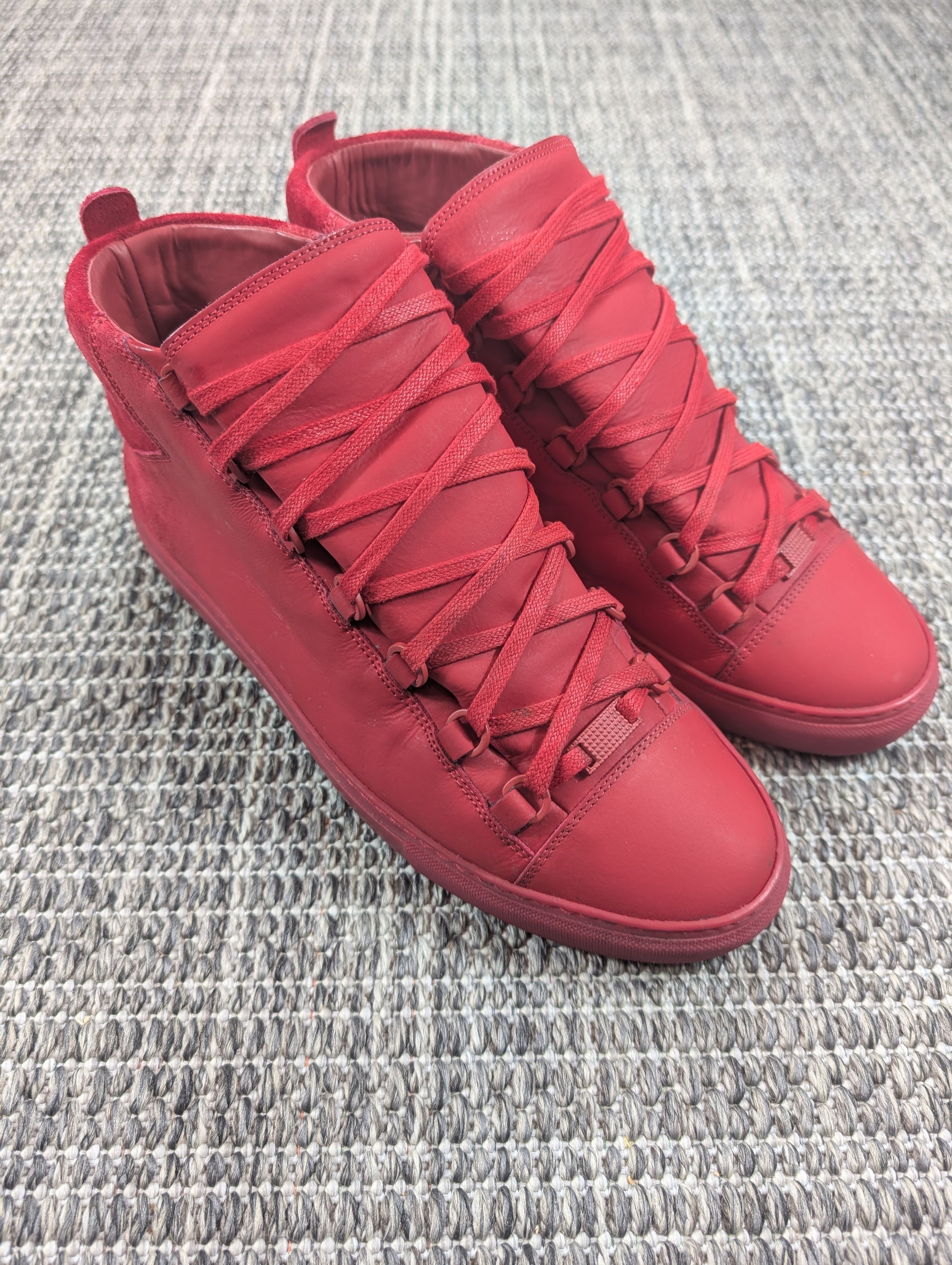 Balenciaga Balenciaga Arena High Red Leather Suede Shoes Size US 10 / EU 43 - 2 Thumbnail