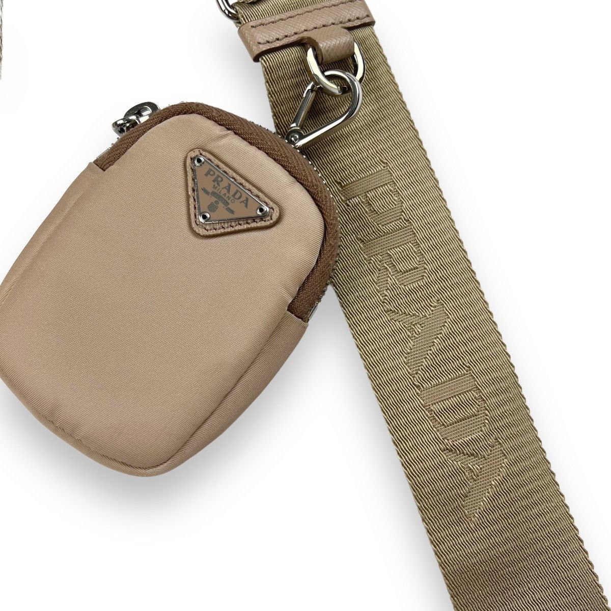 Prada Prada Hobo Re-Edition 2005 Nylon Crossbody Bag Desert Beige Size ONE SIZE - 4 Thumbnail