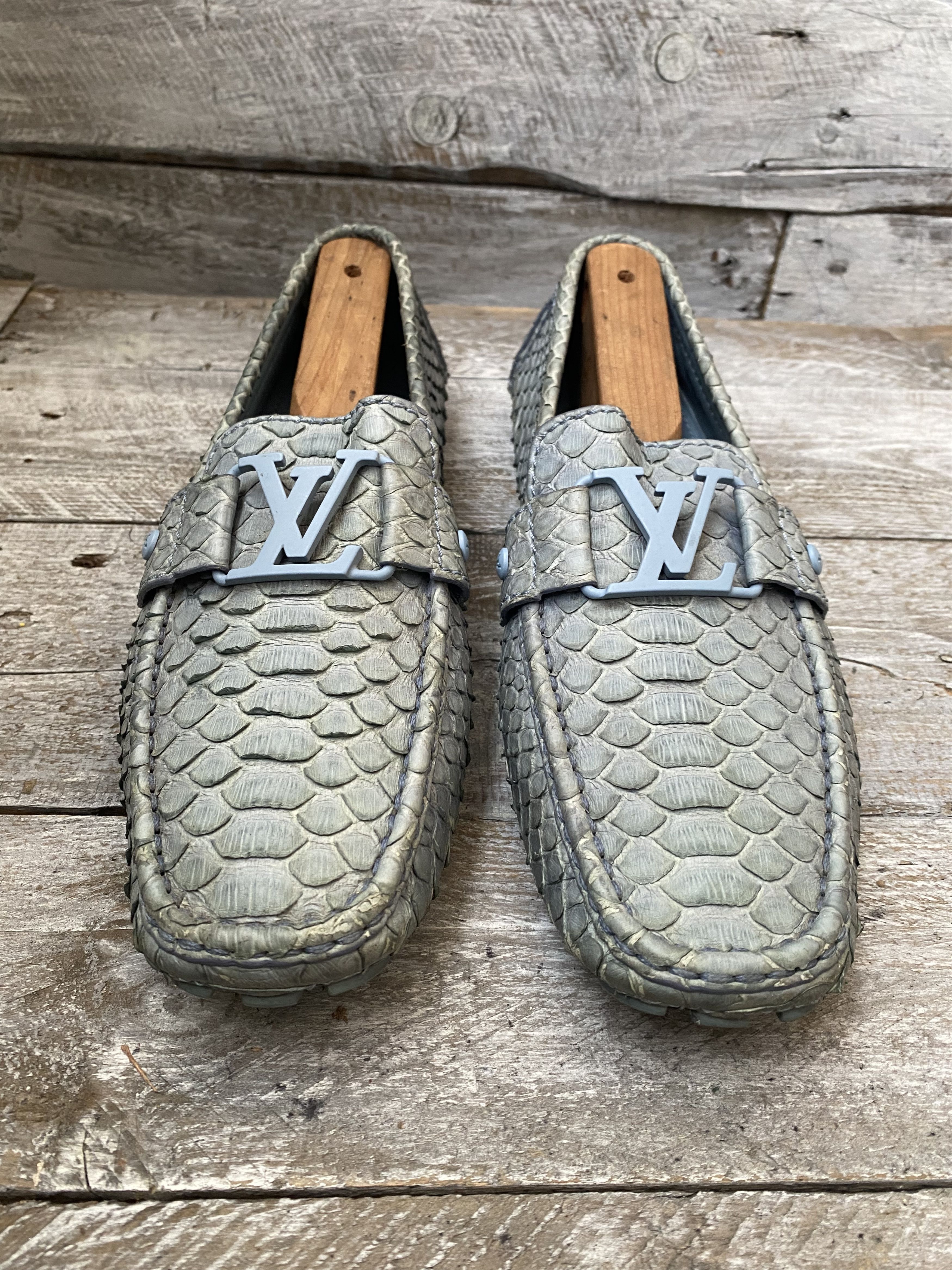 Designer × Louis Vuitton Louis vuitton monte carlo python moccasin leather loafers Size US 8 / EU 41 - 4 Thumbnail