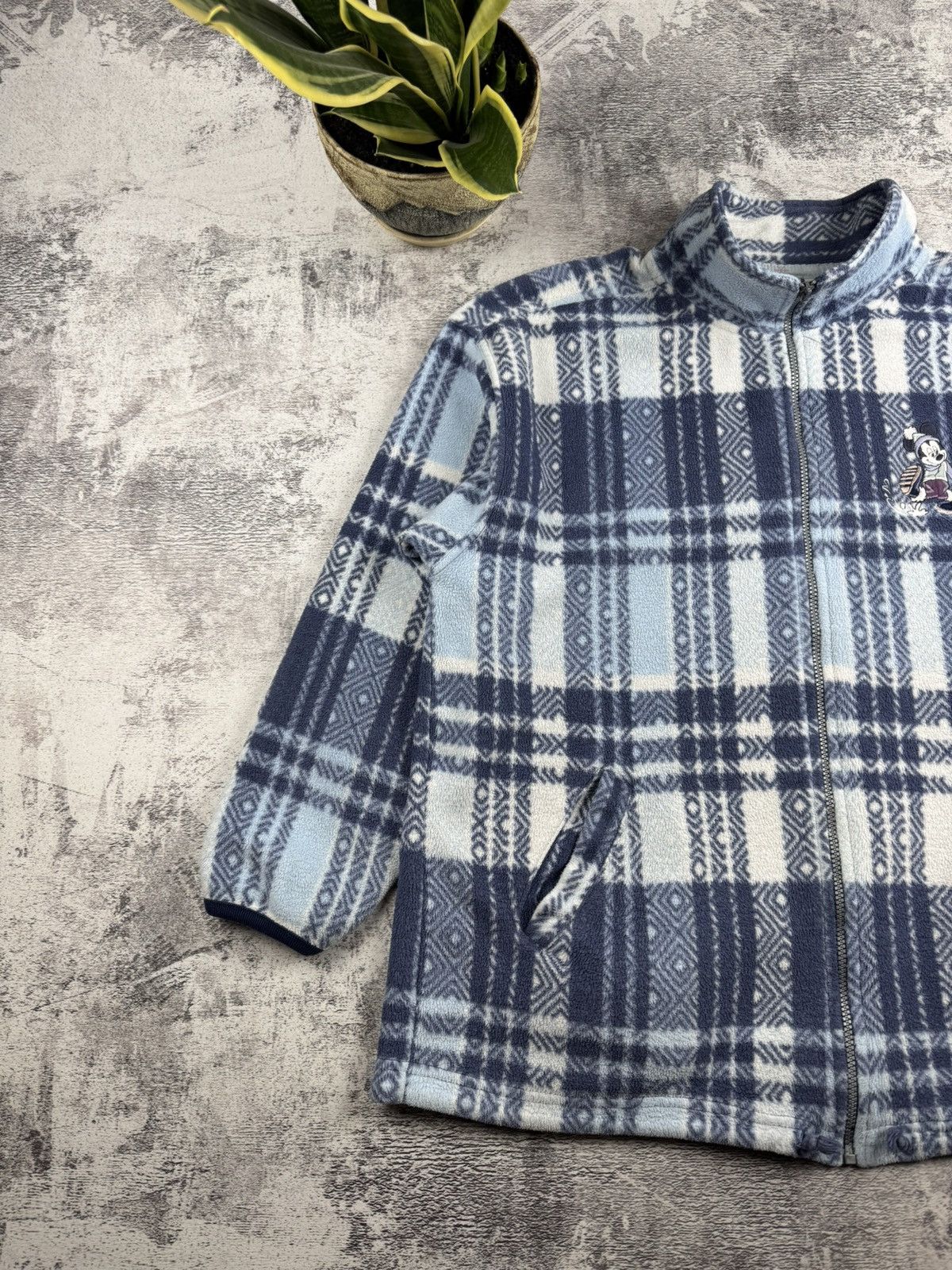 Disney Disney Store 90s Vintage Zip Plaid Preppy New Year Cozy Fleece Jacket Pullover Size US L / EU 52-54 / 3 - 9 Thumbnail