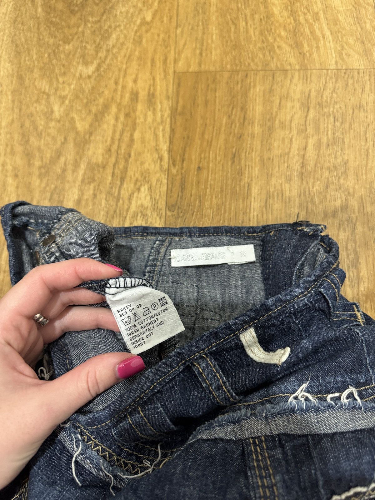 Vintage 💮MARITHE FRANCOIS GIRBAUD STYLE AVANT GARDE DENIM SKIRT💮 Size 24" / US 00 / IT 34 - 3 Thumbnail