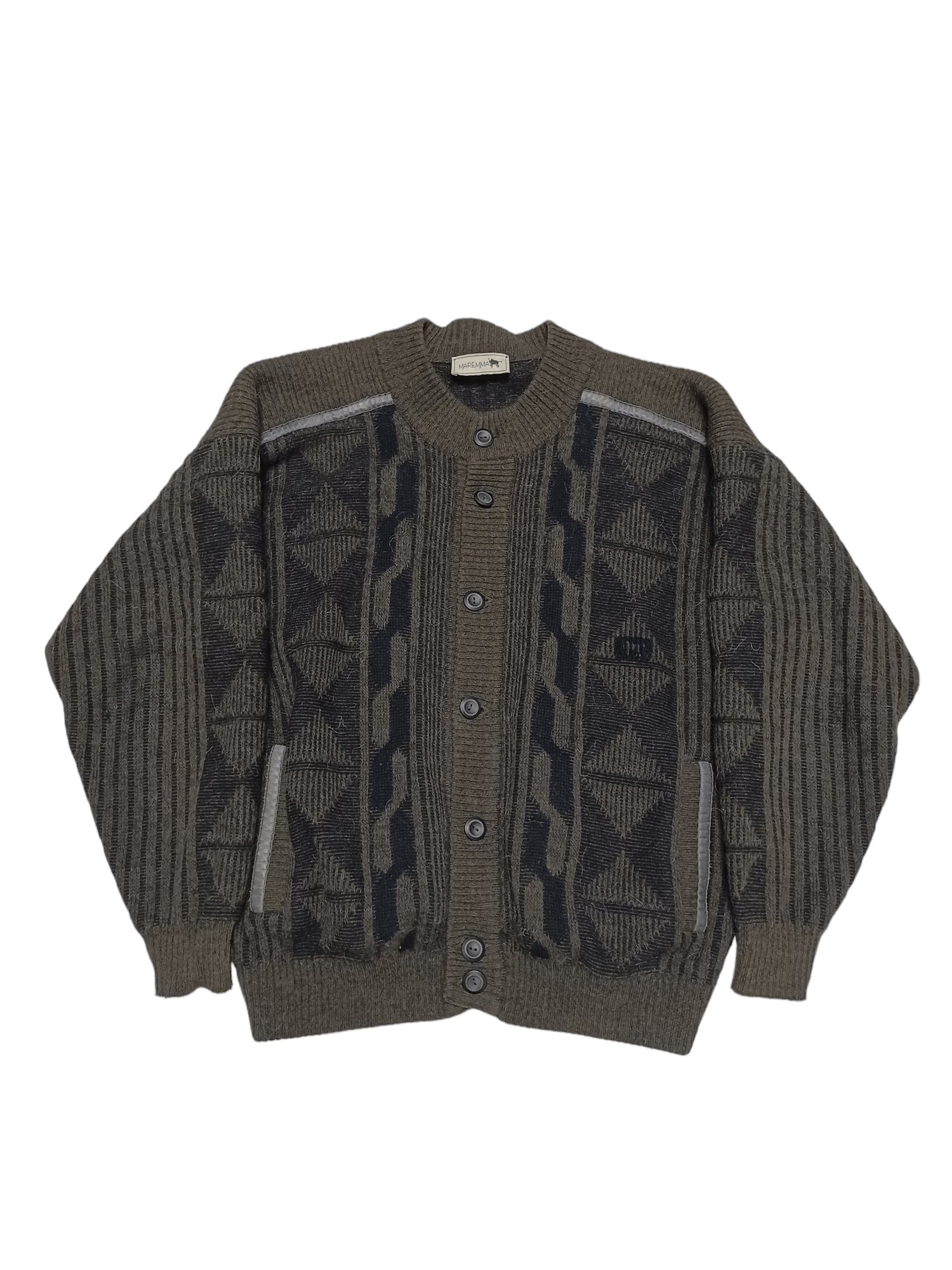 image of Archival Clothing x Cardigan 70's 80's Made In Western Germany Wool Alpacca Cardigan Bomber in Dark