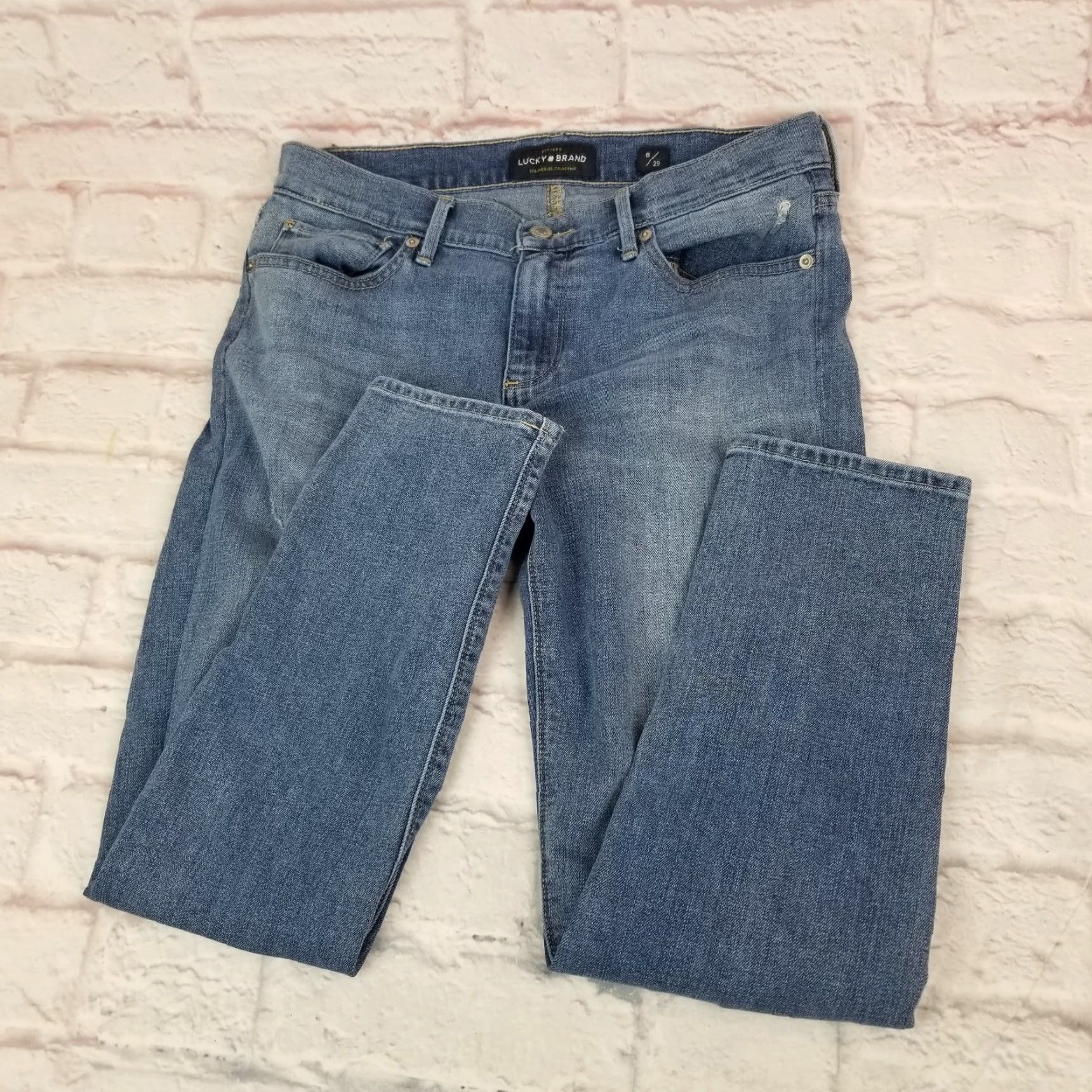 Lucky Brand Lucky Brand Jeans - Womens Crop Distressed Brooke Mid Rise 8 / 29 Blue 5-Pocket Denim Size 30" / US 8 / IT 44 - 3 Thumbnail