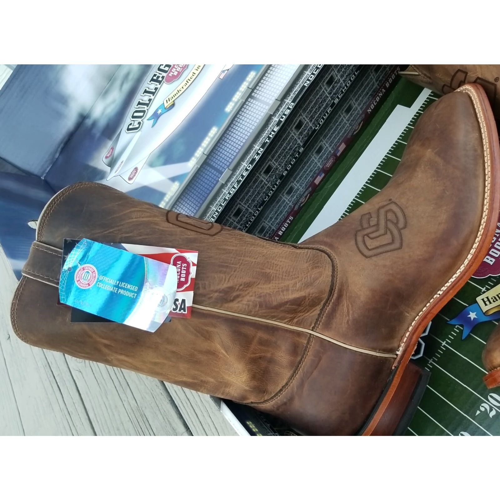 Vintage VINTAGE Nocona Boots Mens 15 EE Brown Leather Western Boots Clemson University Collegiate Cowboy College Size US 15 / EU 48 - 3 Thumbnail