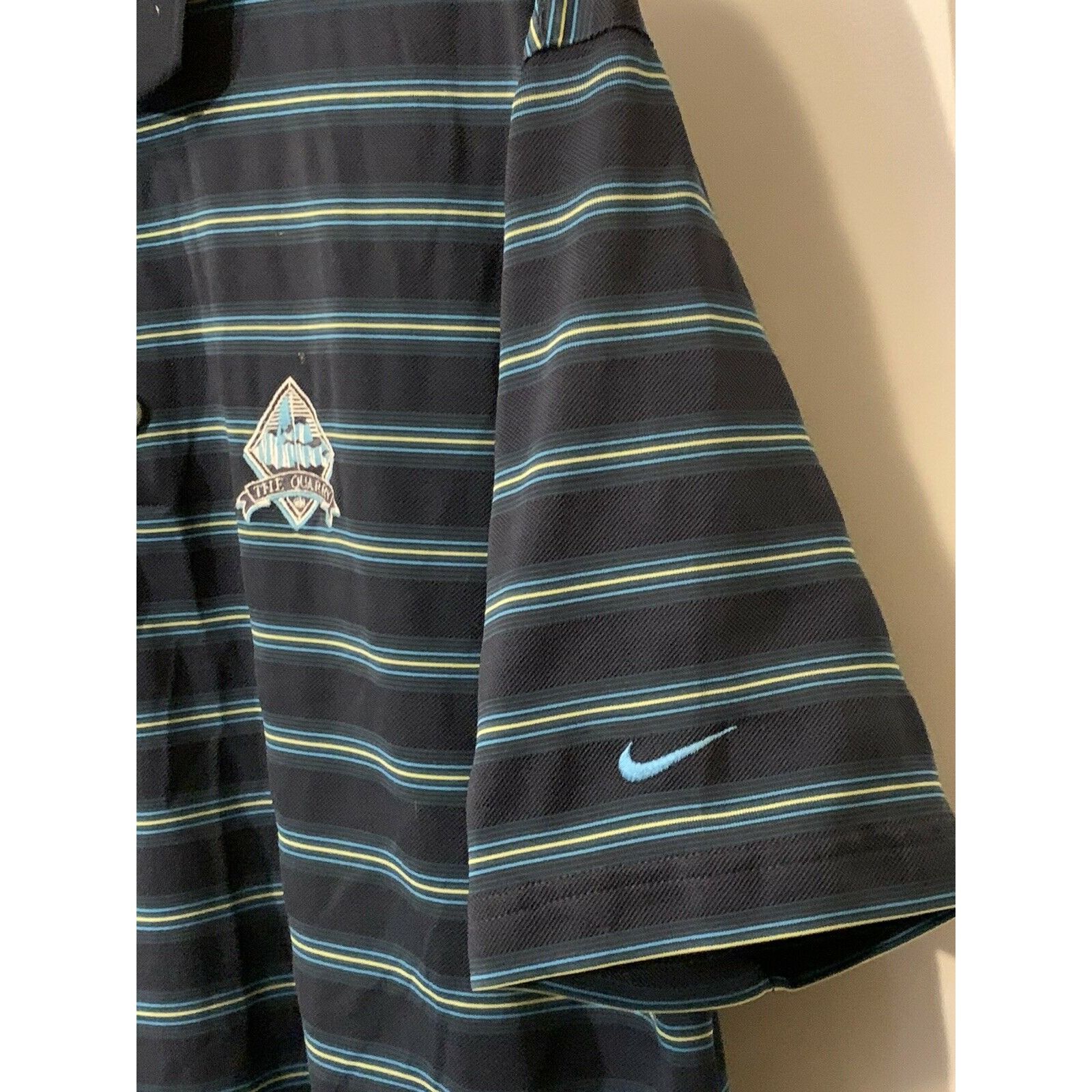 Nike Nike Golf Striped Polo Shirt The Quarry Men's Sz L Black Blu Size US L / EU 52-54 / 3 - 4 Thumbnail