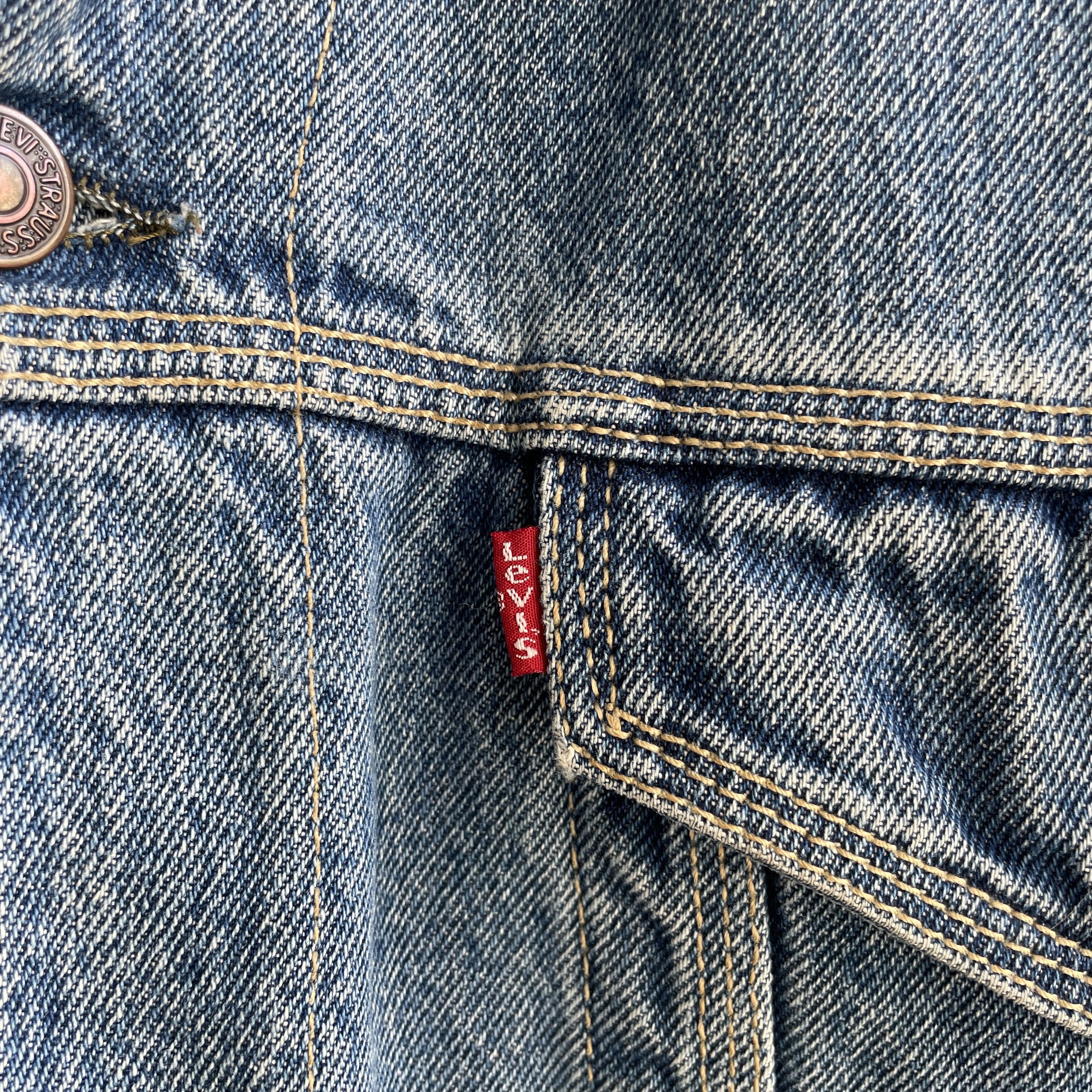 Levi's Levi's VTG 90s Reversible Quilted Chain Stitch Denim Trucker Size US M / EU 48-50 / 2 - 14 Thumbnail