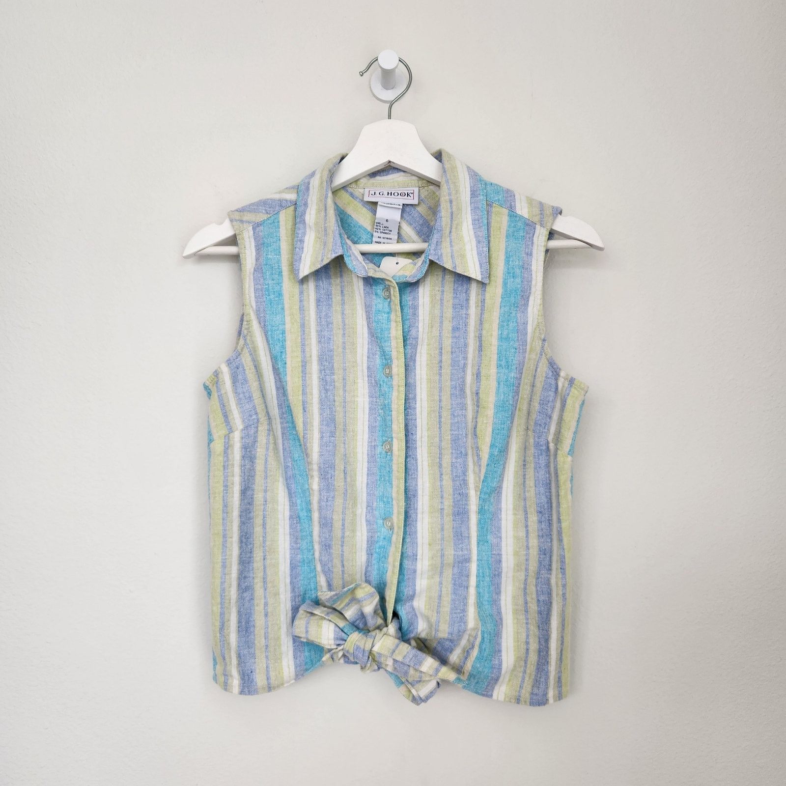 Vintage Vintage Pastel Purple Striped Linen Button Down Top S Size S / US 4 / IT 40 - 8 Thumbnail