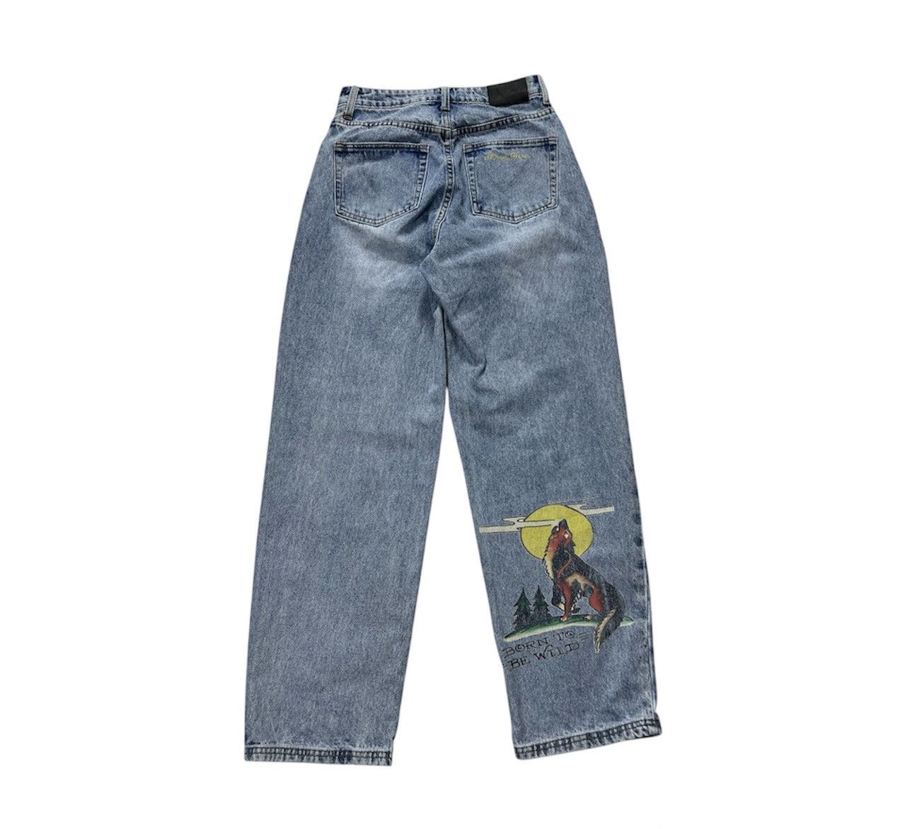 Ed Hardy Ed Hardy born wild boyfriend jeans wolf print y2k baggy pant Size 27" / US 4 / IT 40 - 2 Thumbnail