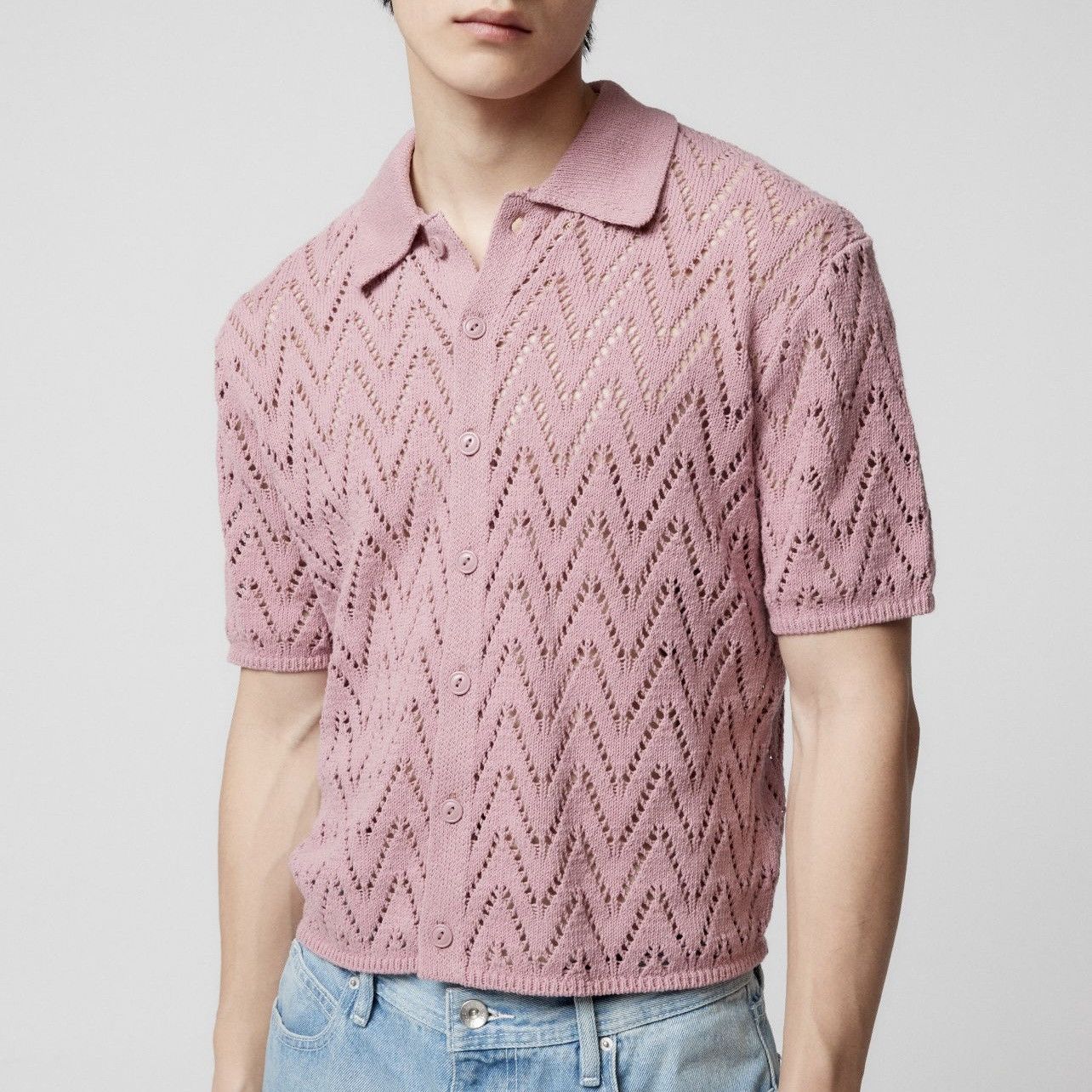 Bdg UO BDG Pink button up knit shirt sweater Size US S / EU 44-46 / 1 - 1 Thumbnail