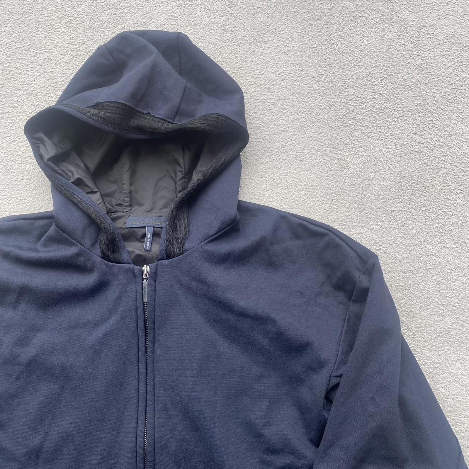 Jil Sander Jil Sander Navy Rayon Hooded Hoodie Zip Up Jacket Size US L / EU 52-54 / 3 - 2 Thumbnail