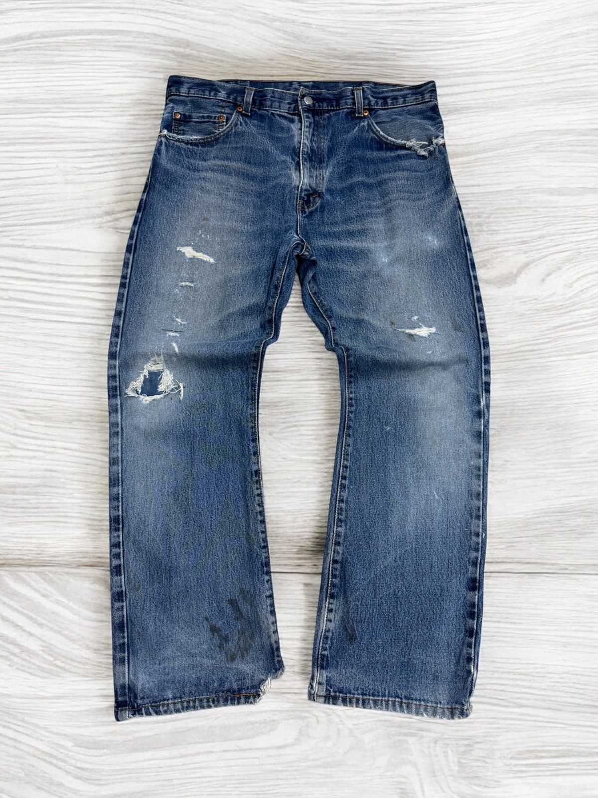 Levi's × Levi's Vintage Clothing Levi's 517 Blue Distressed Denim Jeans Size US 36 / EU 52 - 1 Thumbnail