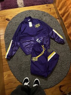 NIKE LA LAKERS COURTSIDE TRACK SUIT JACKET + PANTS SET BLACK RARE