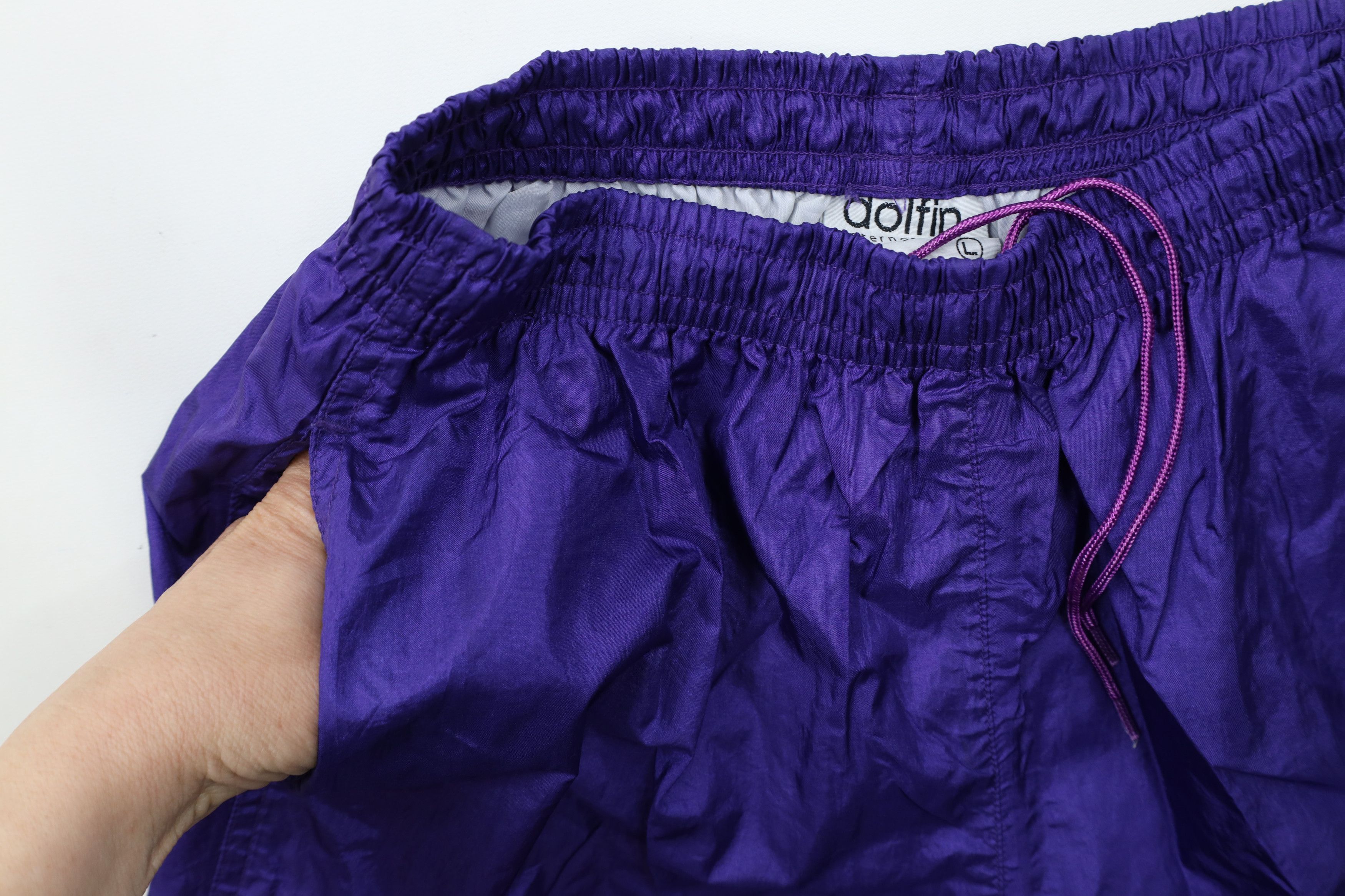 Vintage Vintage 90s Streetwear Wide Leg Windbreaker Pants Purple Size 30" / US 8 / IT 44 - 6 Thumbnail