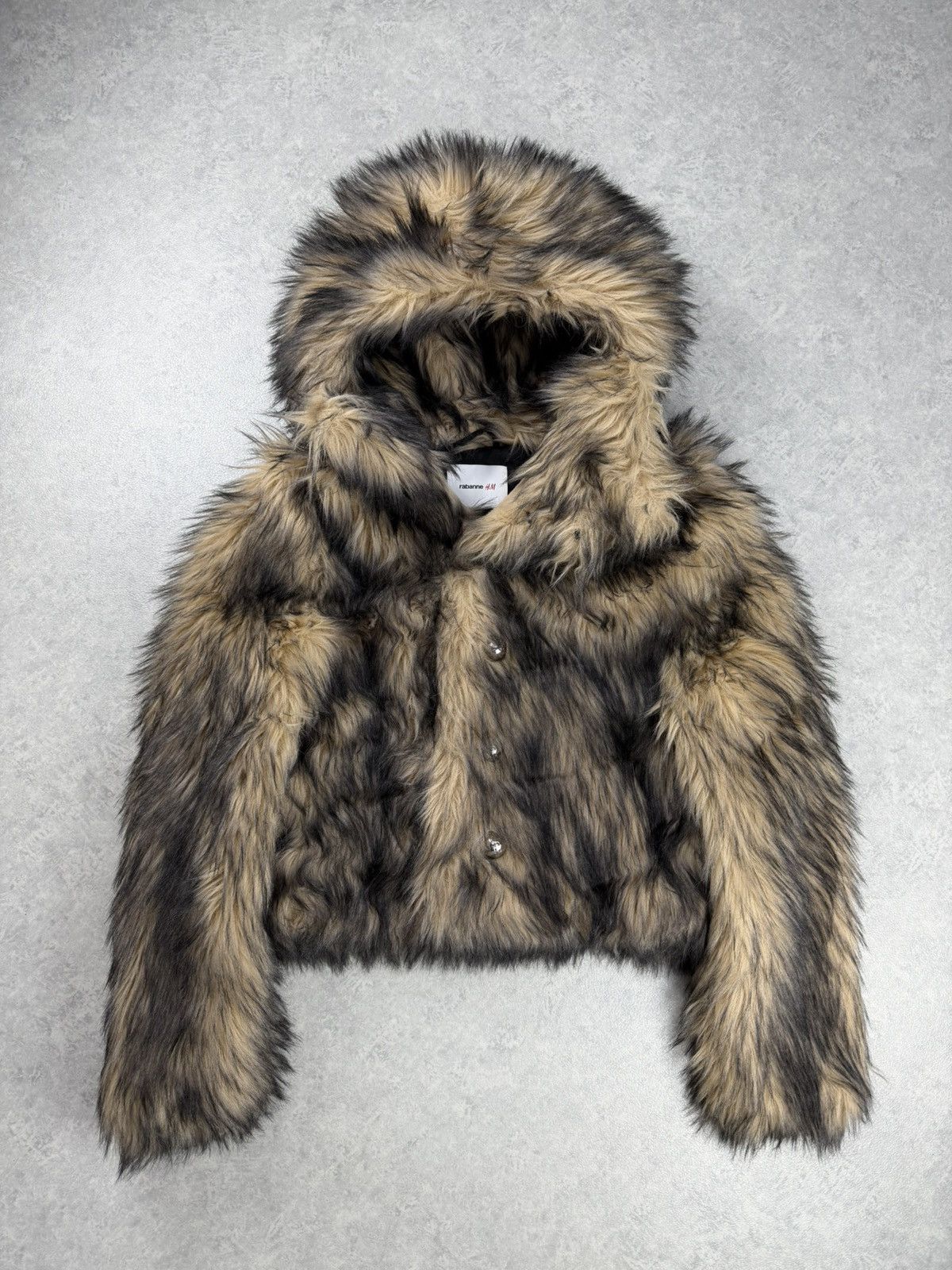 H&M × Paco Rabanne Rabanne x H&M Faux Fur Hooded Jacket Size S Size S / US 4 / IT 40 - 1 Thumbnail