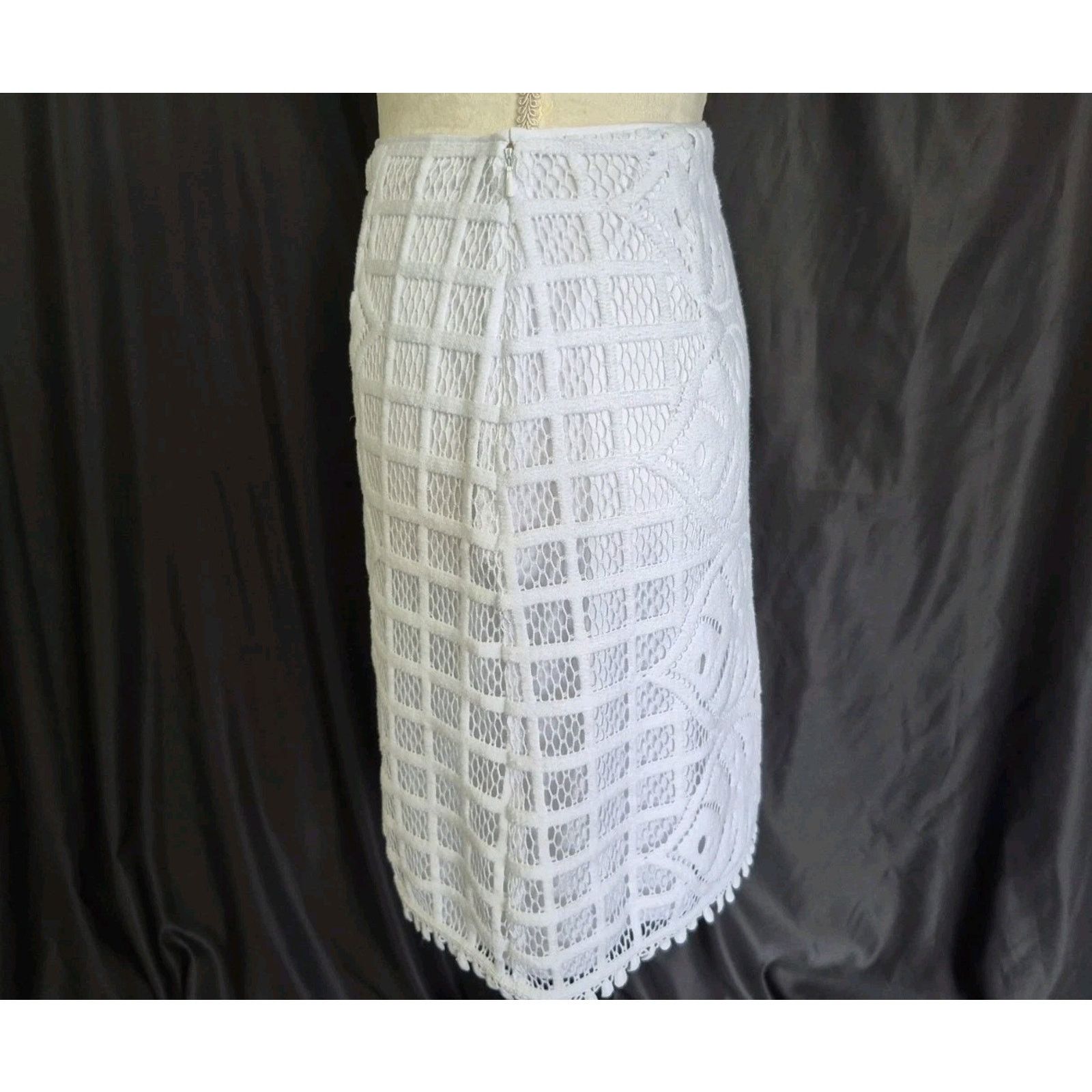 Lilly Pulitzer Lilly Pulitzer White Leafy Lace Pencil Side Zip-Up Skirt XS Size 25" / US 0 / IT 36 - 5 Thumbnail