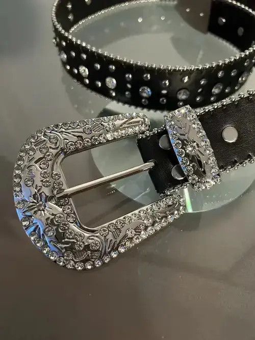 VIBE Y2K Cross Rhinestone Belt Size ONE SIZE - 3 Thumbnail