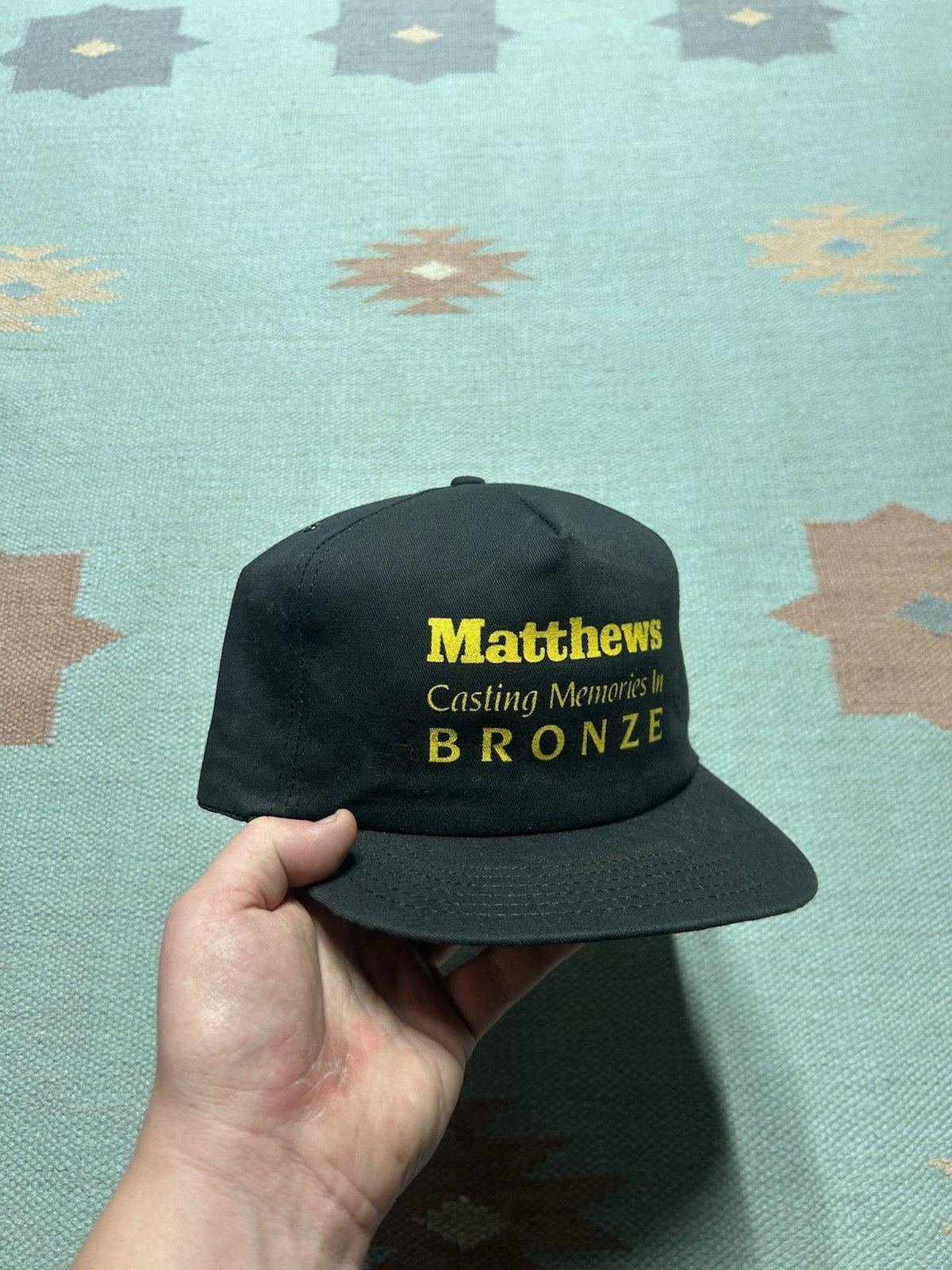 Vintage 90s snapbac hat Matthews casting memories in bronze cemetery Size ONE SIZE - 1 Thumbnail