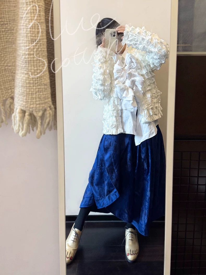 Comme des Garcons Comme Des Garcons Glossy satin lace Mandarin top Size M / US 6-8 / IT 42-44 - 3 Thumbnail